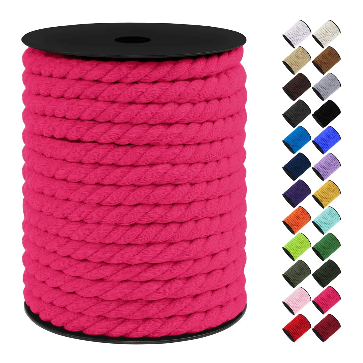 Corde Macramé 10mm, 23m Fil Macramé Ficelle Corde Cordon Coton Naturelle, Grosse Corde Douce pour DIY, Porte Plante Mural, Jardin Décoration, Artisanat (Rose Rouge)