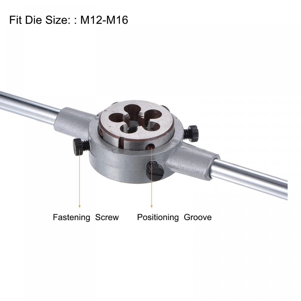 sourcing map M16 x 1,5 Filière Filetage Rond et Porte-filière 38mm (Convient M12-M16 Filière) Réglable