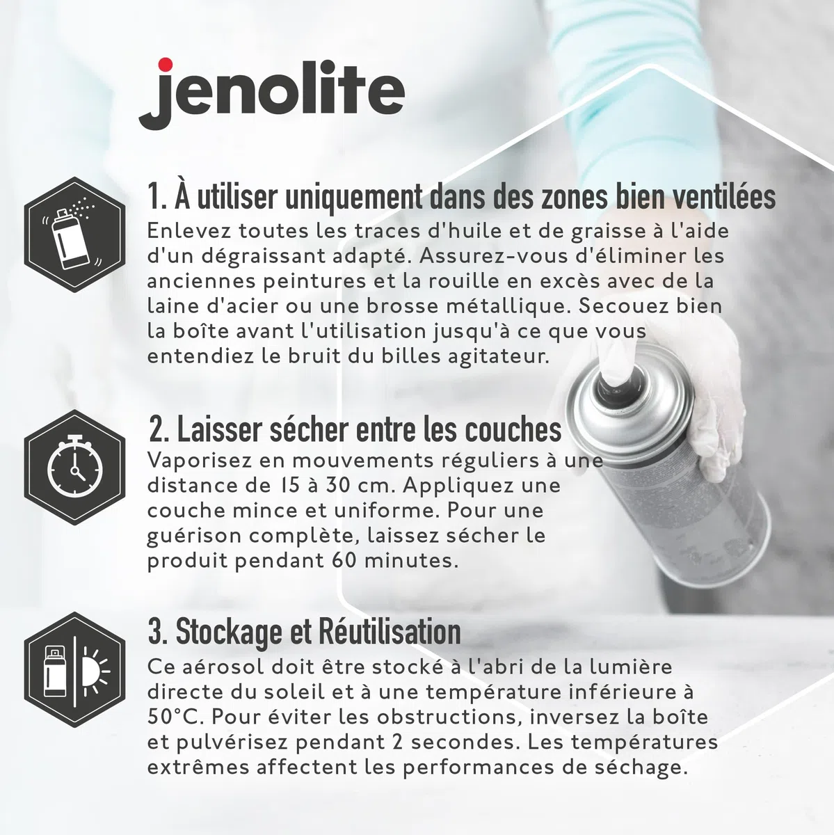 JENOLITE Vaporisateur Bombe de peinture chromée lisse - Convient pour l'intérieur et l'extérieur - 400 ml