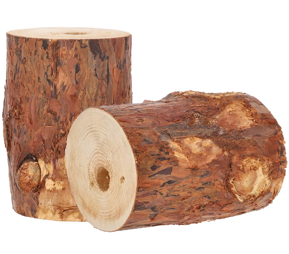KOTARBAU® Lot de 2 Torches suédoises avec mèche d'allumage - Bougie de Jardin dans Un Bloc de Bois - en Mousse de Bois - pour Barbecue, Pique-Nique, Jardin - Normes