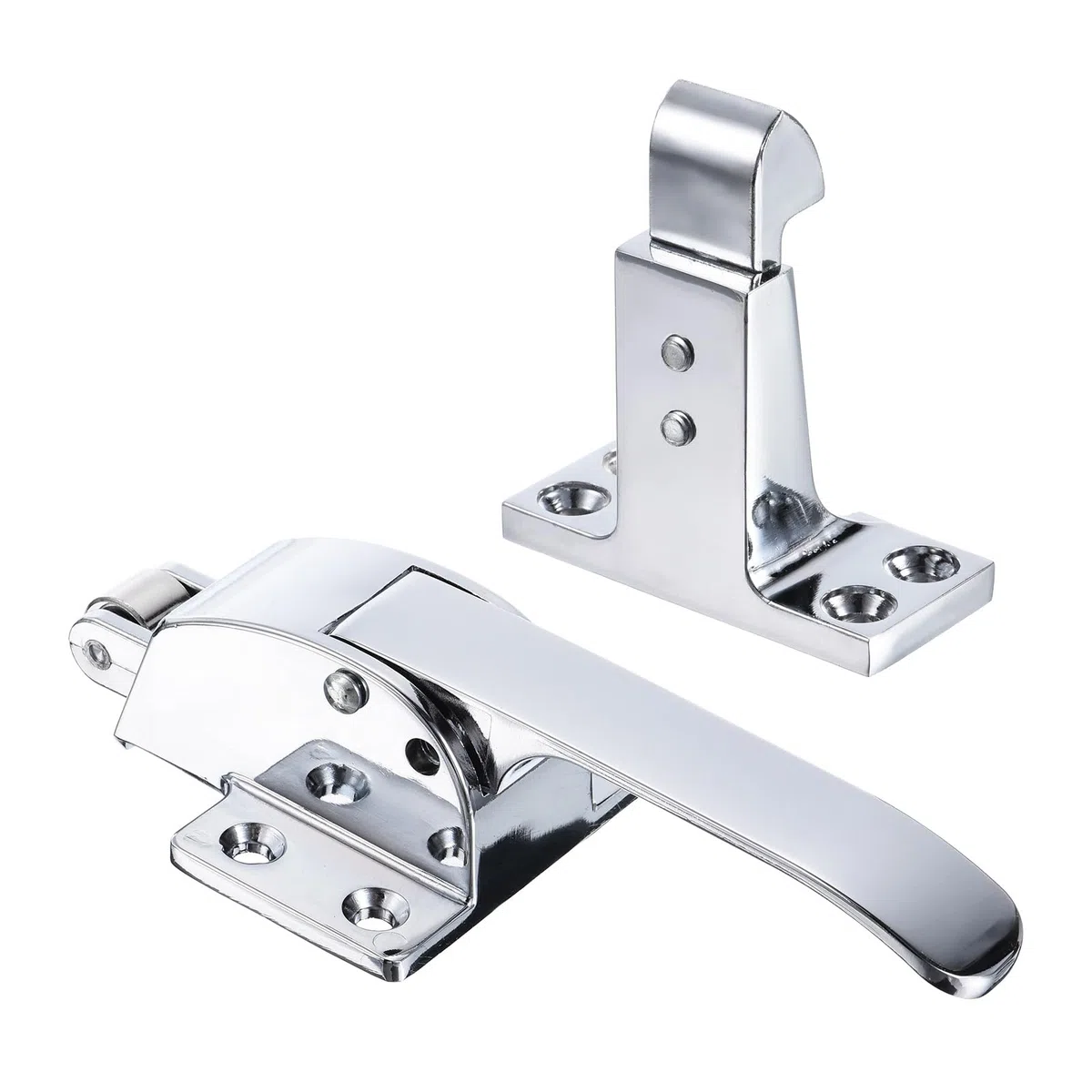 QUARKZMAN pouces Longueur Congélateur Porte Loquet Poignée x 1PCS Métal Réglable Ressort Chargé Poignée Levier pour Maison Bureau Porte[Argenté]