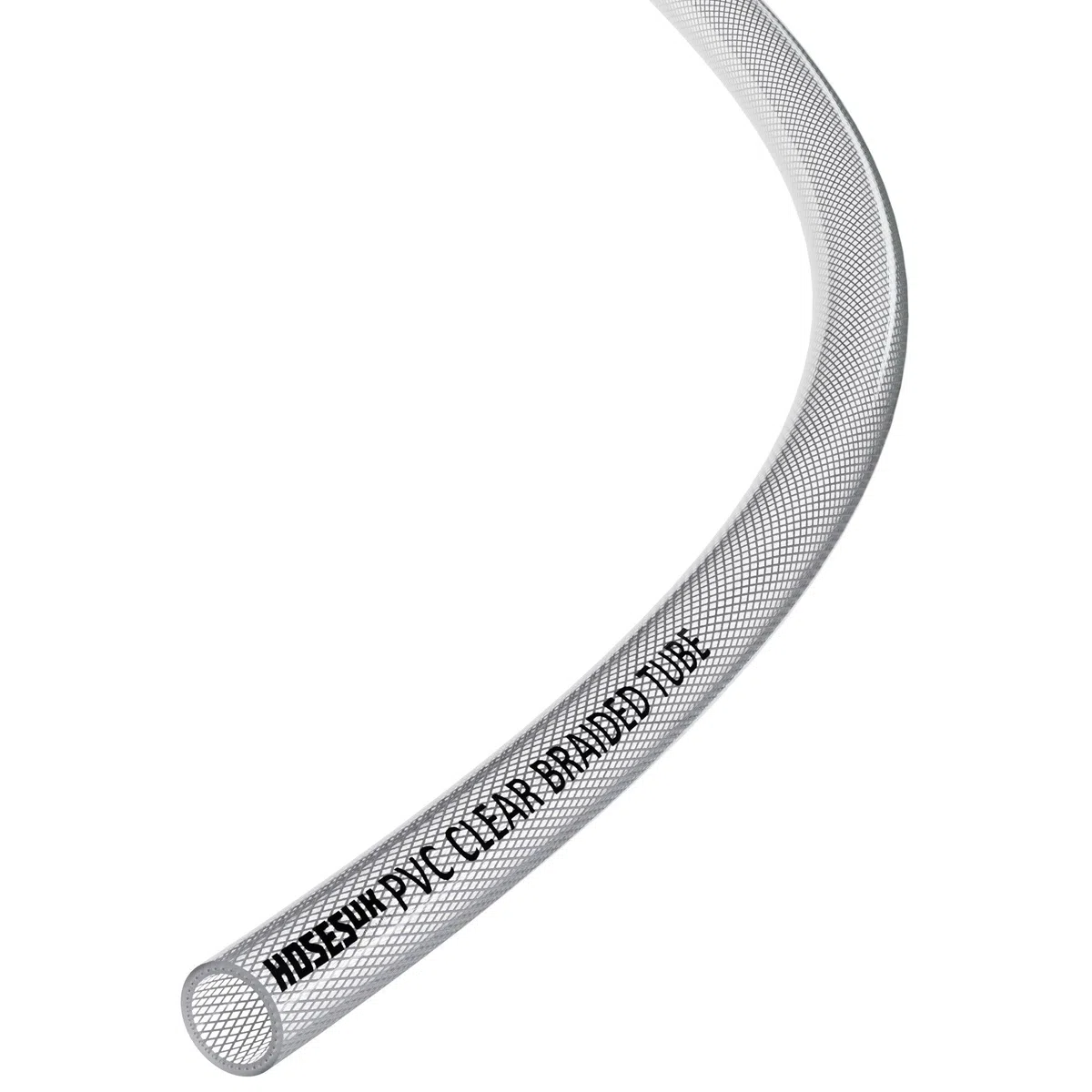 Tuyau flexible en plastique PVC transparent renforcé tressé pour air, eau, huile, gaz, nourriture - diamètre intérieur 10 mm (3/8") - 3 mètres