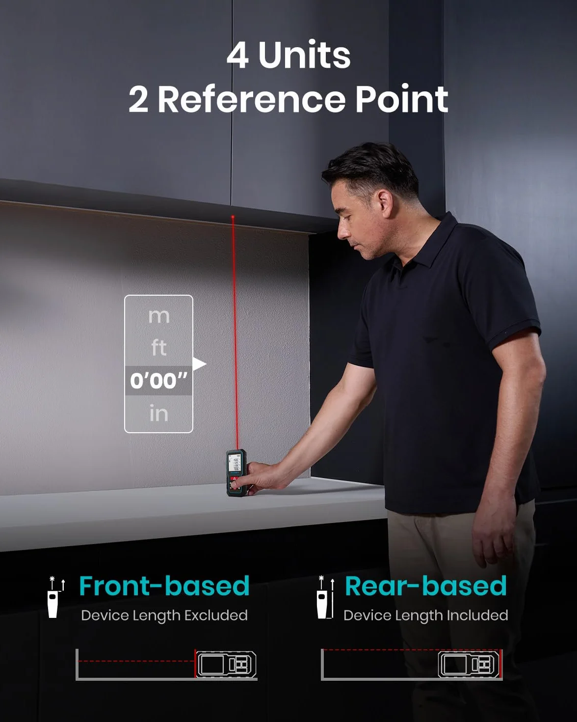 MiLESEEY Telemetre Laser 70M avec Niveau Électronique Amélioré, Précision ± 2 mm, Mesure de Distance Longueur/Hauteur/Surface, 2''LCD Rétroéclairage, Fonction Muet, Batterie Incluse, Intérieur