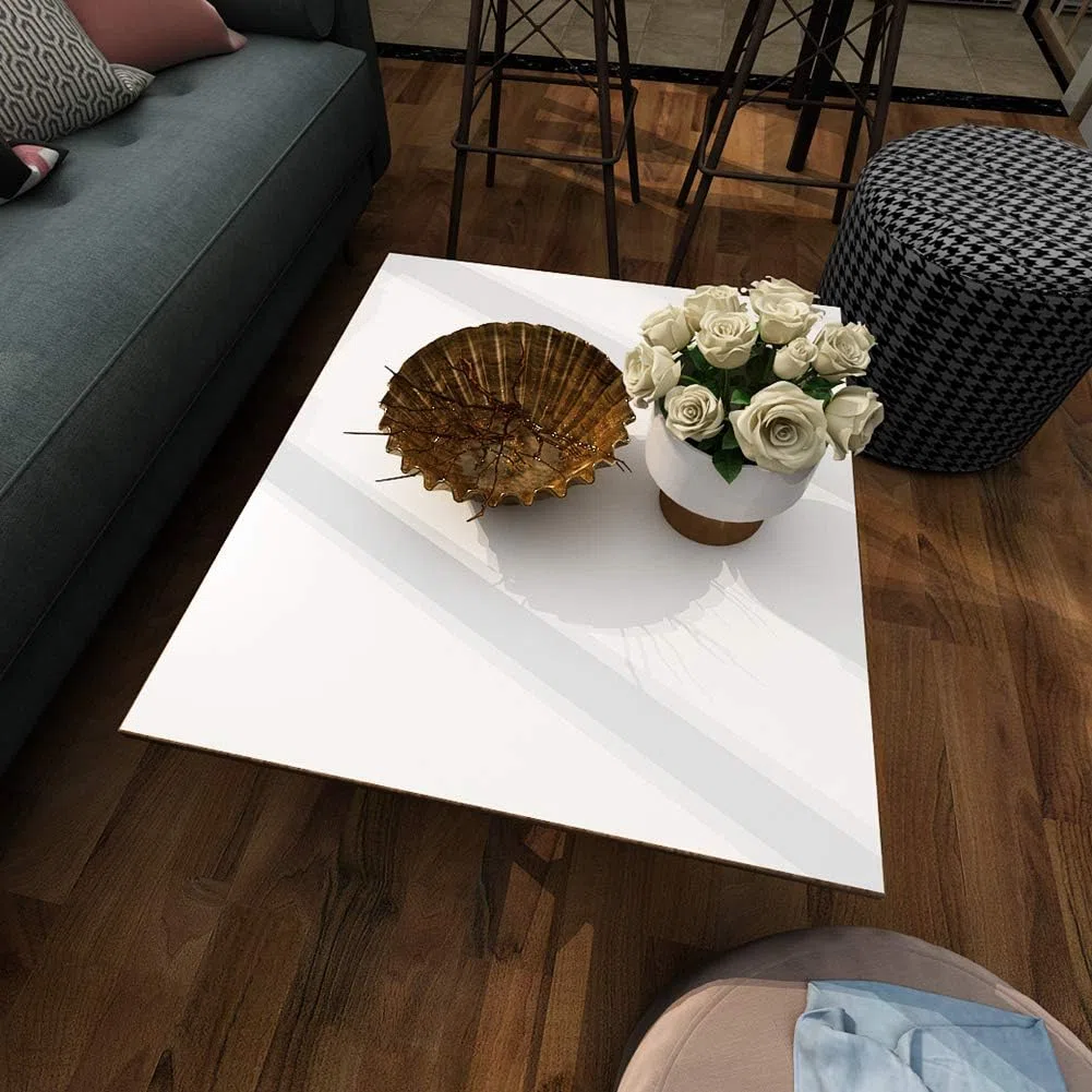 LACHEERY Papier Adhesif pour Meuble Blanc Mat 60cm x 400cm Papier Peint Autocollant Mural Moderne Vinyle Film Vinyle Autocollant Blanc Uni Imperméable pour Comptoir Mur Stickers Frigo Cuisine