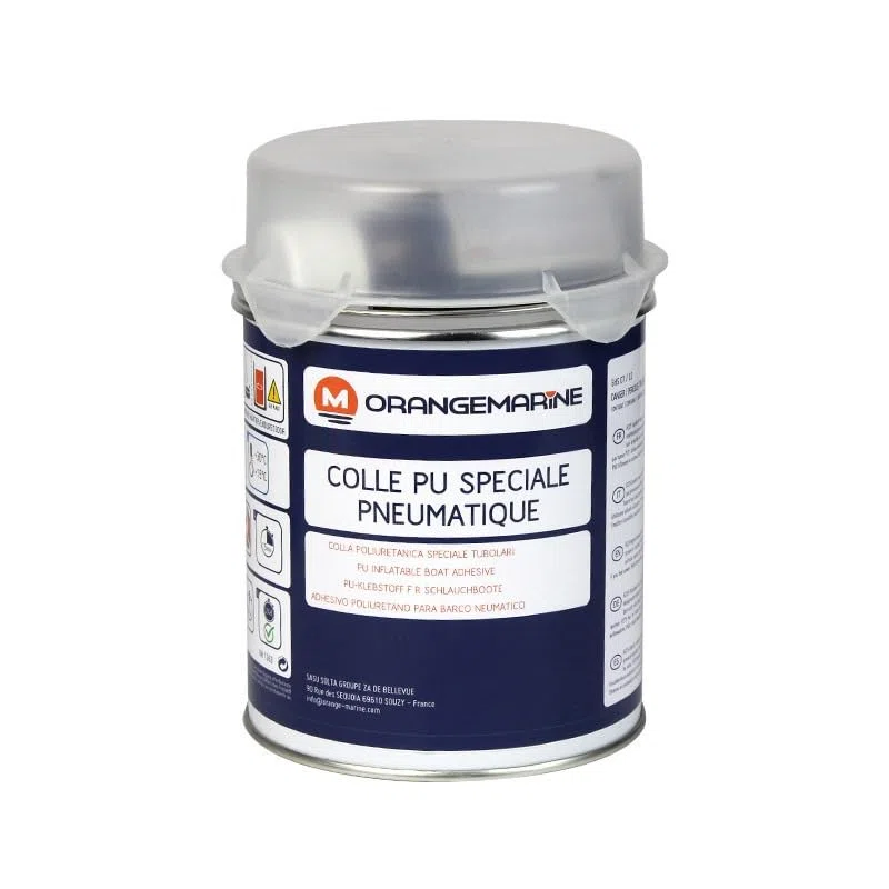 750 ml - Colle PU bi-composante Orange Marine - Réparation bâche, toile, pneumatique, bateau gonflable PVC/hypalon/néoprene - Facile à appliquer, séchage rapide, résistance à l'immersion