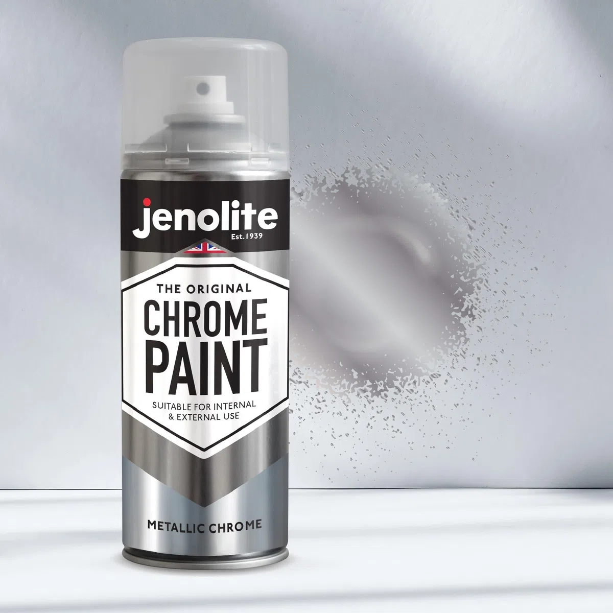 JENOLITE Vaporisateur Bombe de peinture chromée lisse - Convient pour l'intérieur et l'extérieur - 400 ml