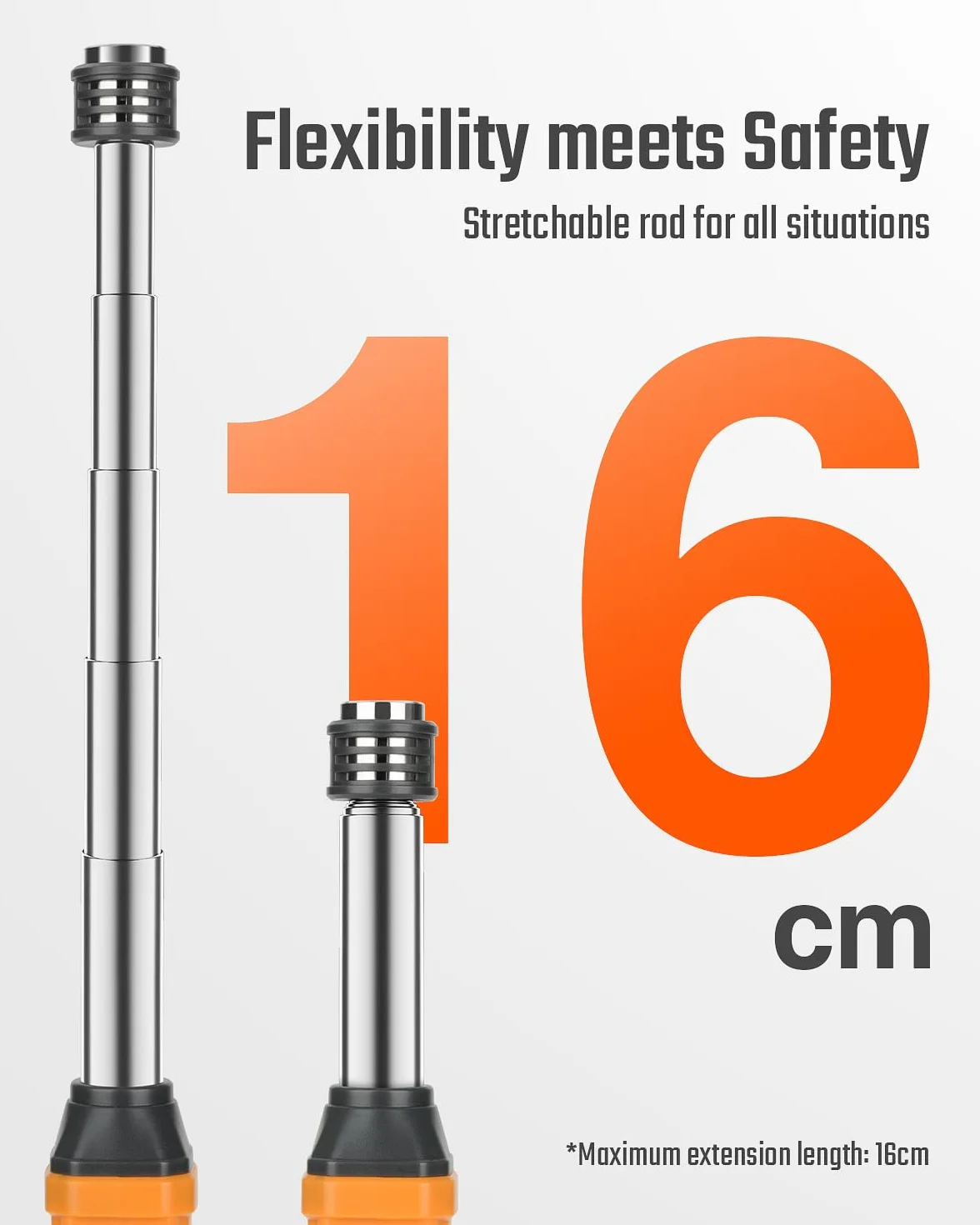 Détecteur de Gaz Naturel, TopTes PT299 avec Tige Extensible, Appareil Portable pour Fuites de Gaz Combustibles comme Le Méthane et Le Propane dans la Maison ou Le VR (2 Piles Incluses) - Orange