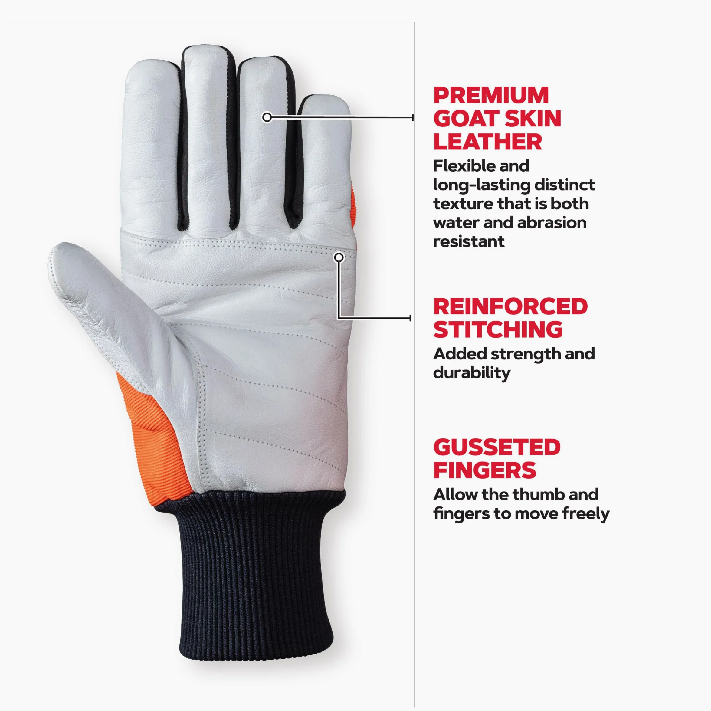Oregon - Gants de Sécurité en Cuir pour Tronçonneuse, Protection de la Main Gauche, Taille L