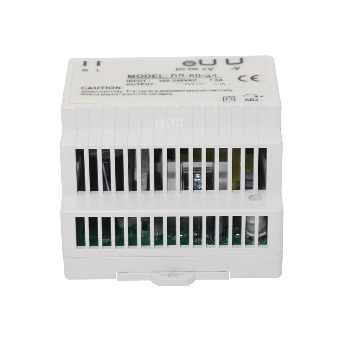 Transformateur pour rail DIN Sortie 24V/2.5A pour Visiophone connecté 2 fils, Bloc d'Alimentation Entrée 100-240 V AC 50/60 Hz pour Interphone Vidéo