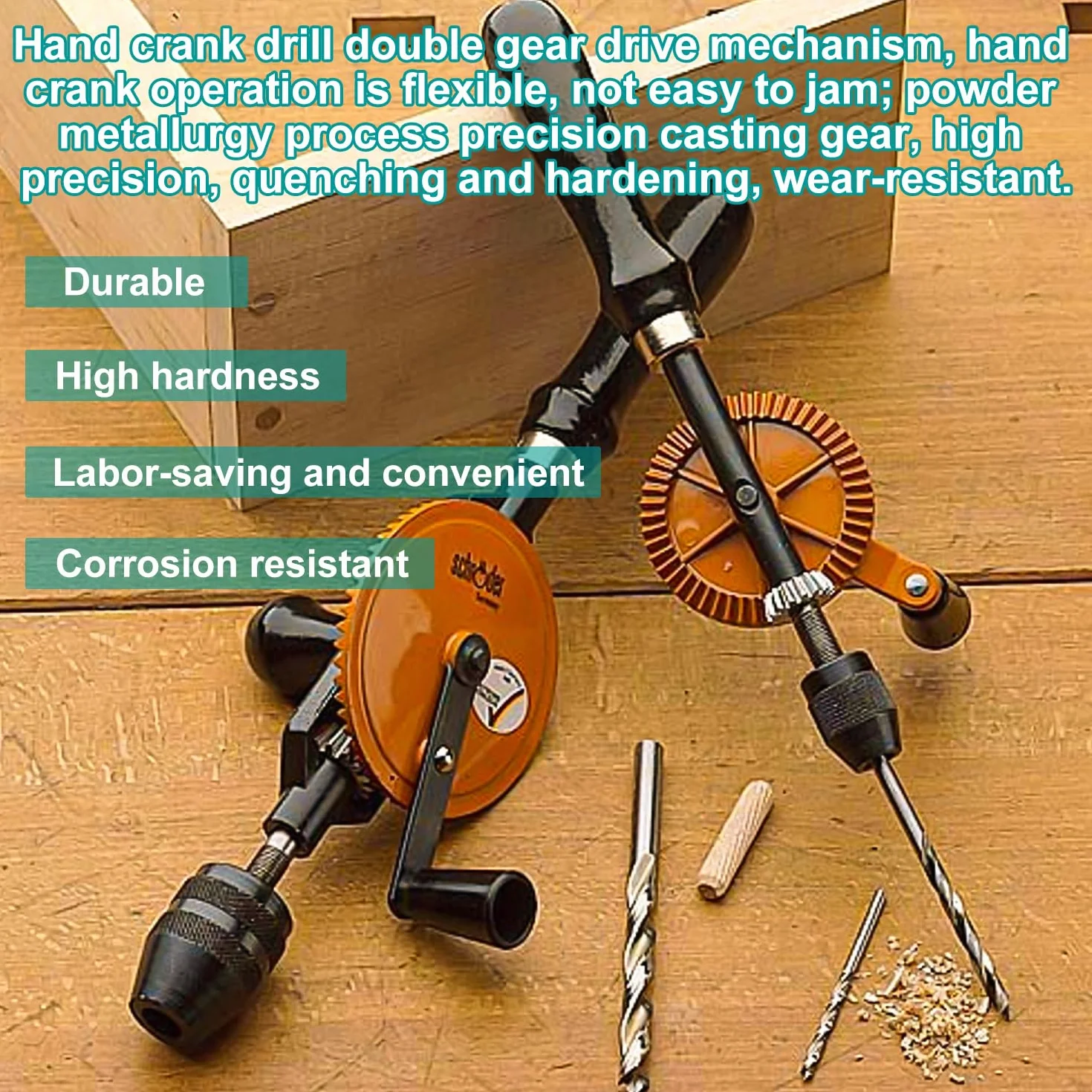 Mini Perceuse a Main Ensemble, 3/8 (1.5-10 mm) Pouce Mini Perceuse sans fil, avec 13 Piqûres de Forage, Perceuse a Main pour le Punch en Bois et en Plastique (1)
