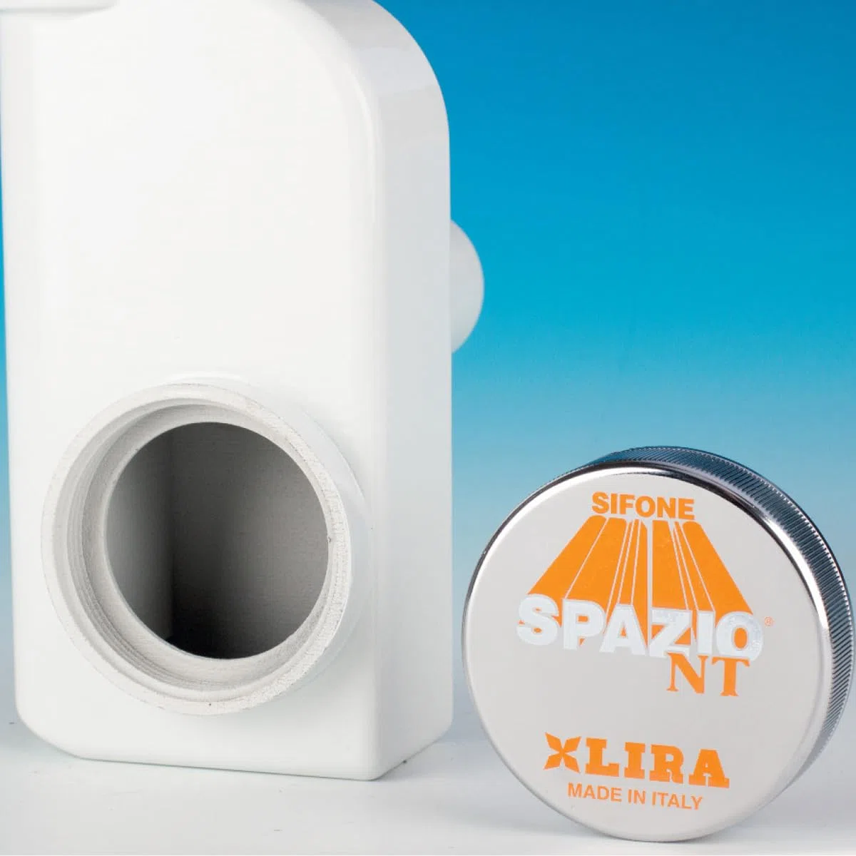 Siphon Lira Space 1 NT inspectable pour éviers de cuisine avec 1 baignoire blanc