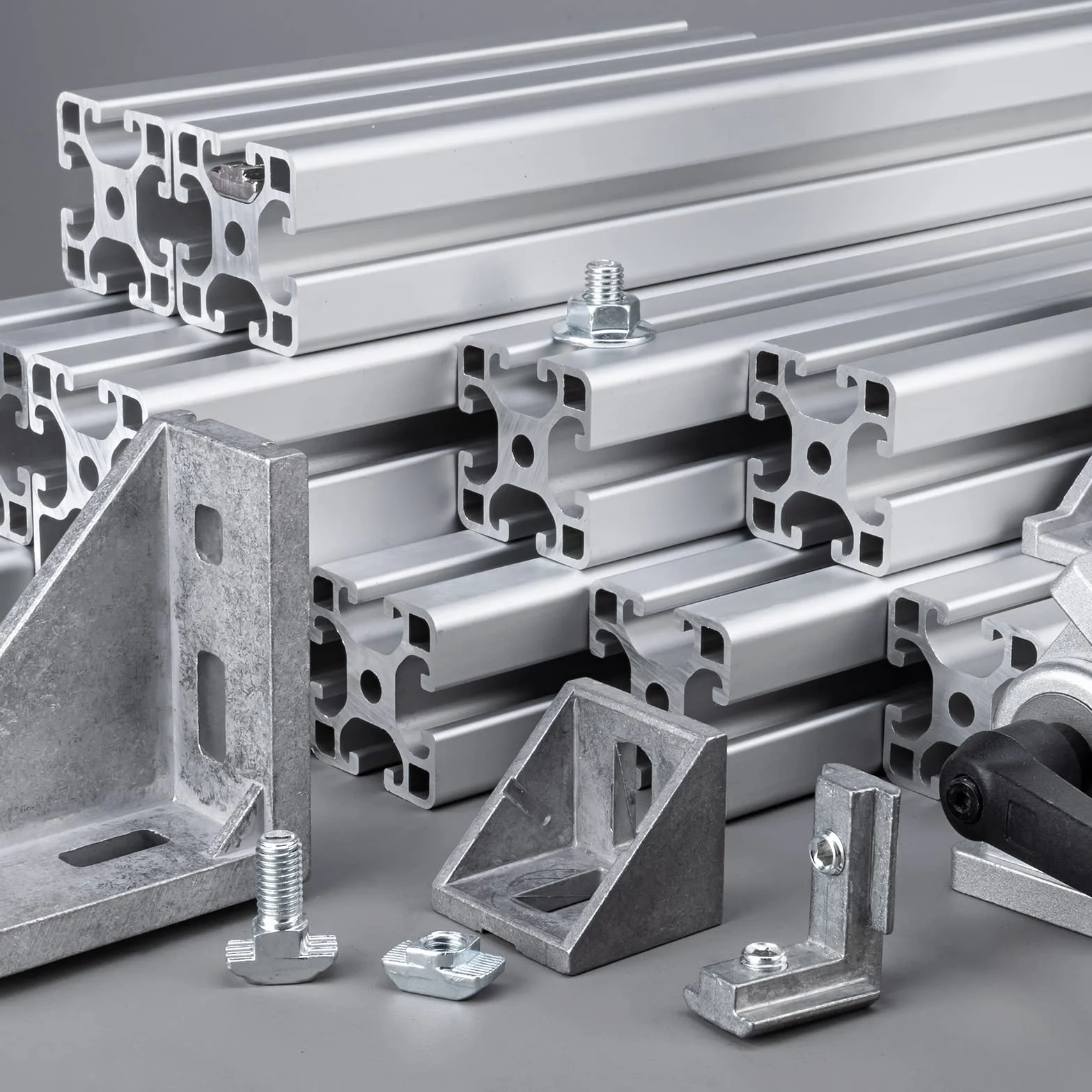 QUARKZMAN Vis en T avec Boulon M6x20mm et Écrous à Bride Hexagonale M6, 40 Ensembles de Boulons en T à Tête de Marteau et Tige en T pour Profilé en Aluminium de Série 30