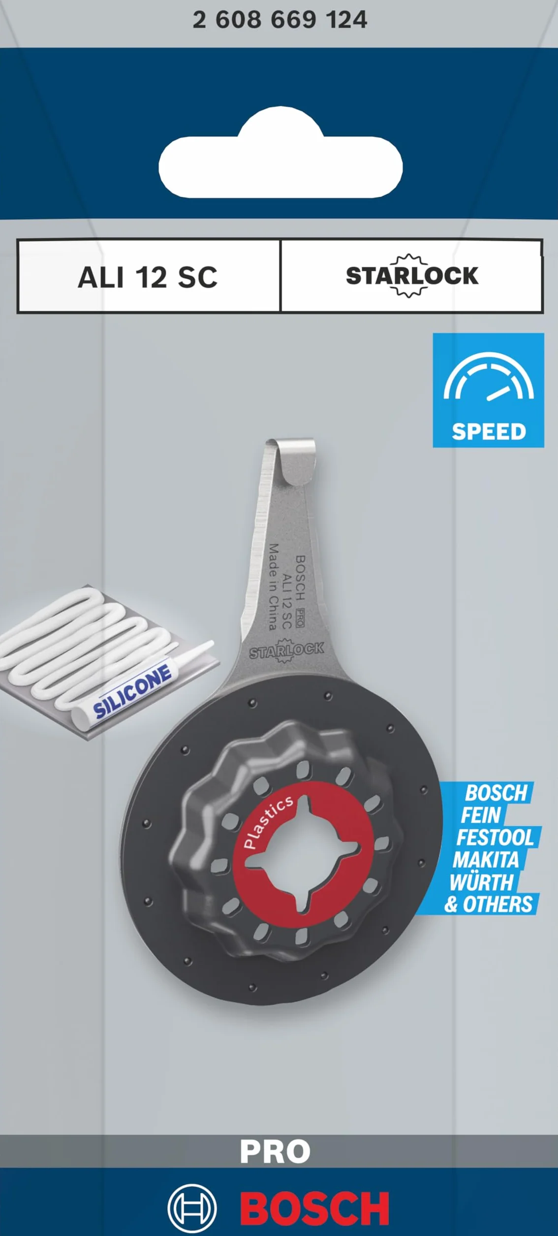 Bosch 1x Lame pour outil multifonctions PRO Silicone ALI 12 SC (pour Silicone, Silicone, Largeur 12 mm, Professional Accessoire Outil multifonction)