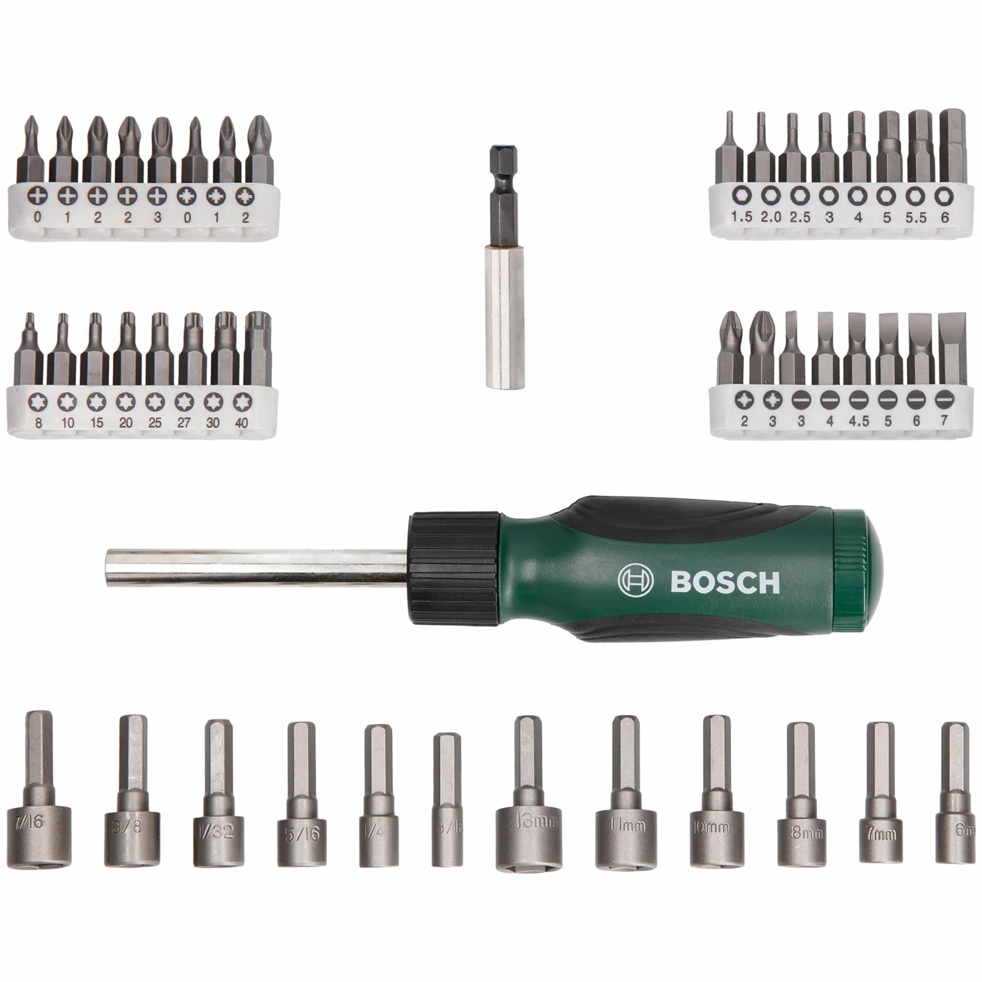 Bosch Accessories 46 pièces Coffret de vissage (PH, PZ, S, HEX, T, douilles pour vis hexagonales, Accessoire Perceuse)
