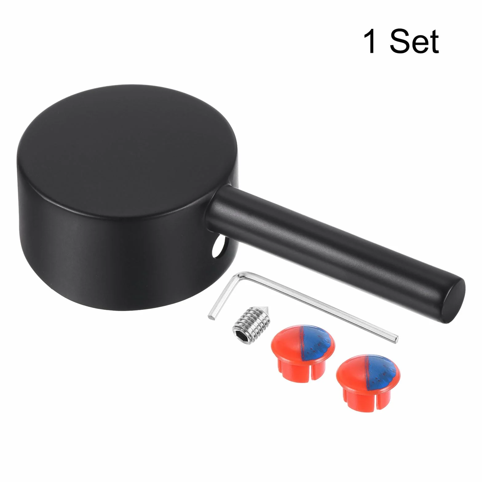 uxcell Poignée de robinet à levier unique pour cartouche de 40 mm, poignée de robinet de rechange en alliage de zinc pour cuisine, salle de bain, douche, 10,9 x 4,6 cm, noir