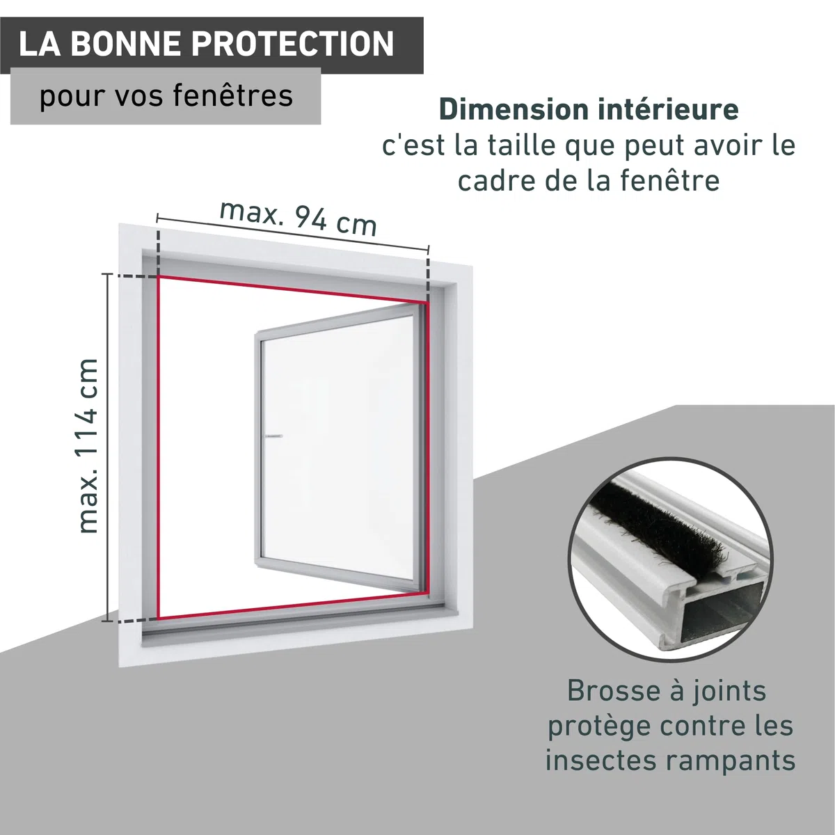 Windhager 04504 Basic Moustiquaire pour fenêtre à cadre tendeur Blanc 100 x 120 cm