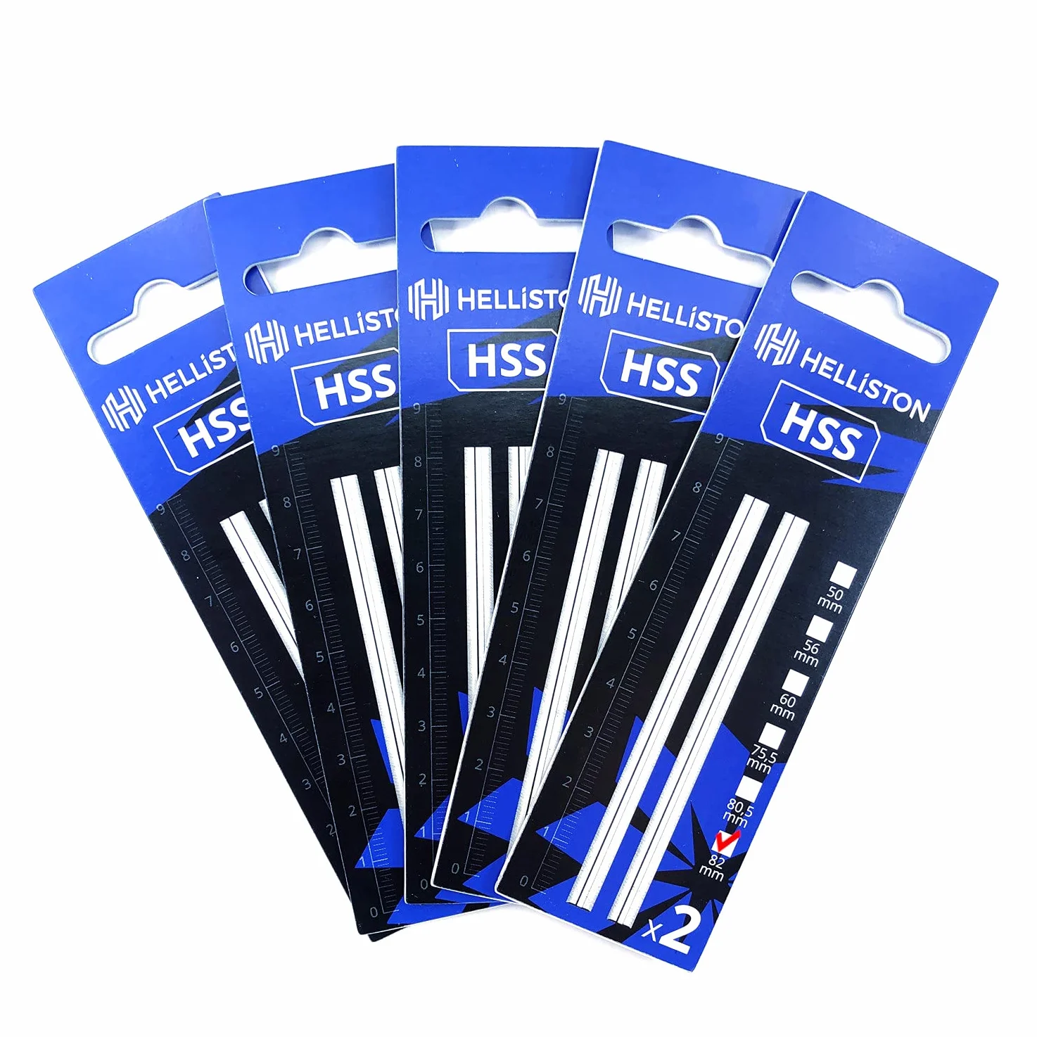 HSS Fers de rabot pour Makita KP0810, KP0810C, KP0810J, KP0810CJ, 82mm (5 jeux = 10 fers réversibles)
