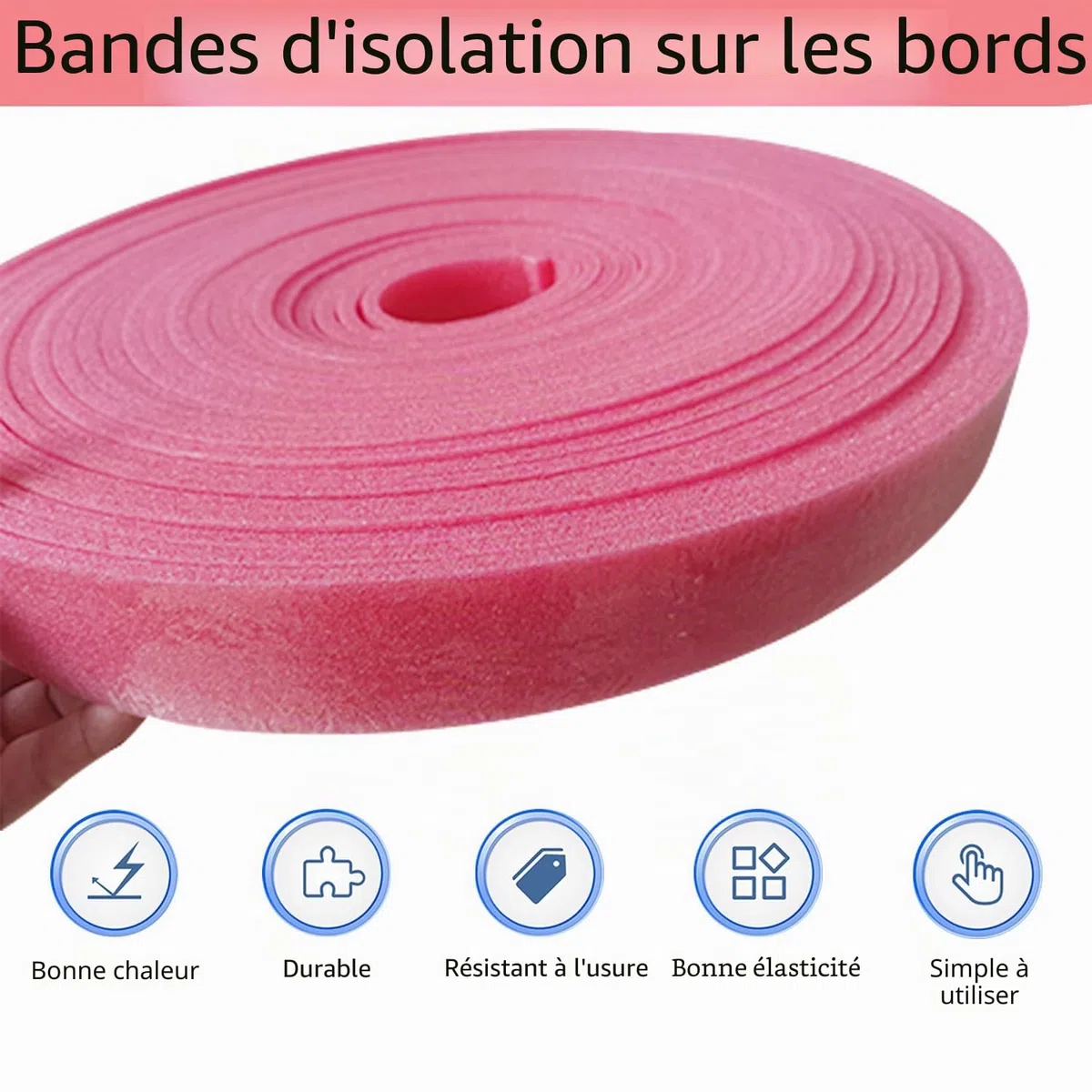 Bande Peripherique pour Dalle Autocollante 100 mm x 5 mm x 20 m Bande Peripherique pour Chape Bandes Resilientes pour Chauffage Au Sol (10CM)