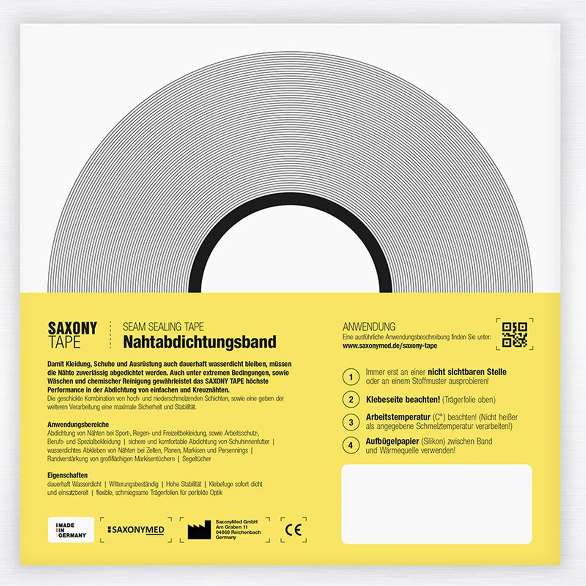 Bande d'étanchéité extra forte Épaisseur : 0,20 mm Transparent Seam Sealing Tape : peut être utilisé pour sceller les textiles à forte charge Transmission par colle thermofusible