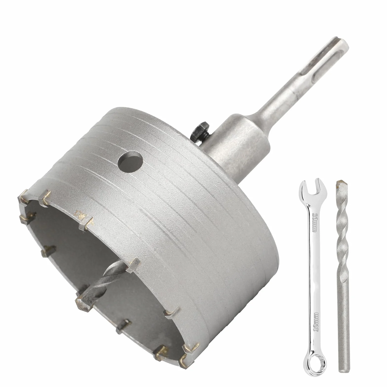 SUQIN Scie Cloche Trépan Beton Ø 105mm Avec Adaptateur SDS Plus 110 mm,Carotteuse Beton,Scie Trépan Pour Percer Des Trous Dans Les Murs En Blocs