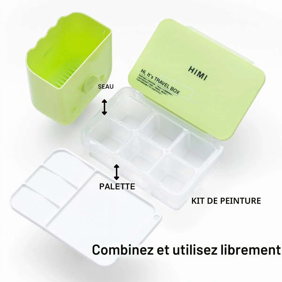 HIMI Boîte de voyage de peinture portable pour artistes, étudiants, adultes