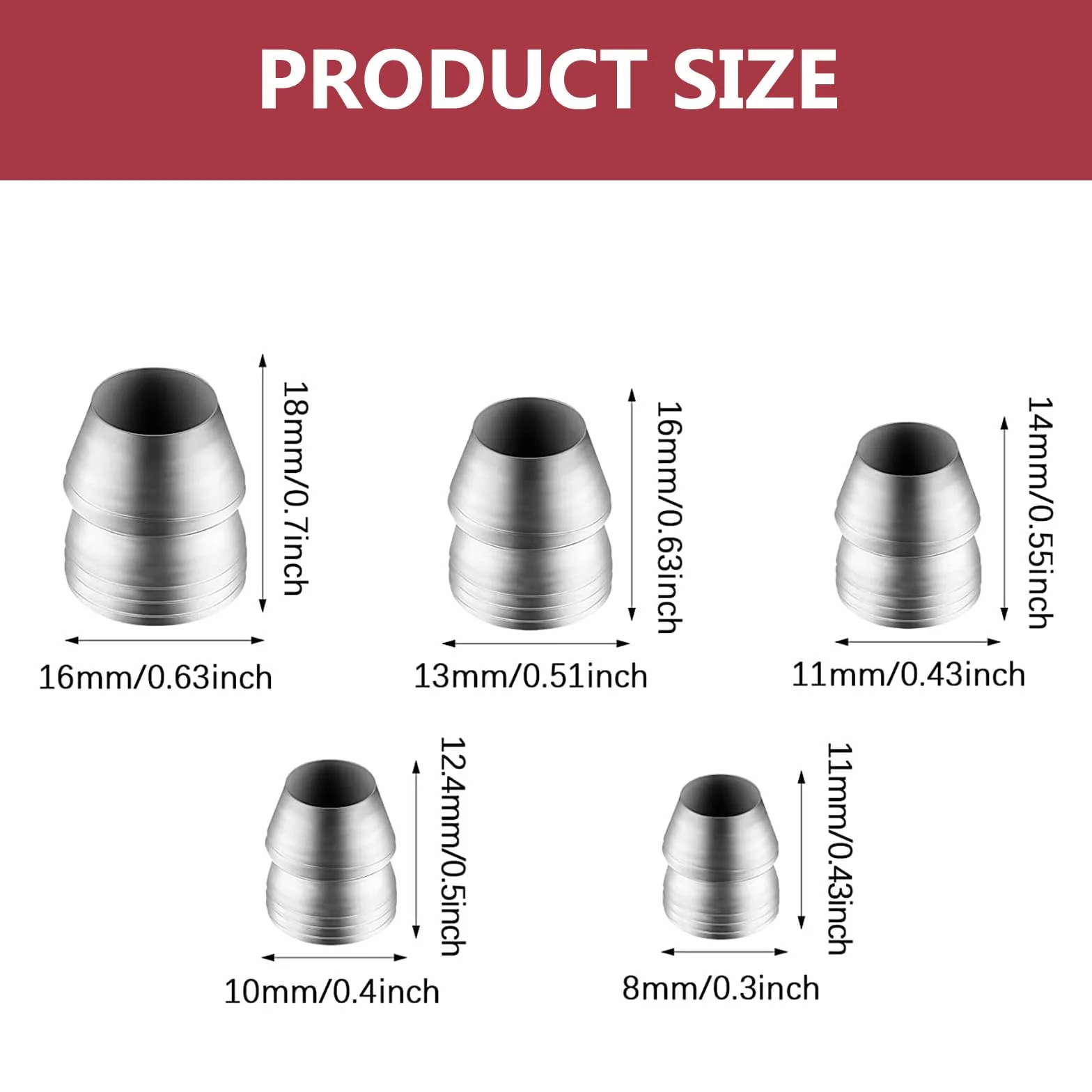 ULTECHNOVO Accessoires Robustes Prévention du Desserrage du Manche 25 Pièces Coins Ronds en Fer Argenté et Déplacement à 360 Degrés pour Marteau pour Outils de Jardin