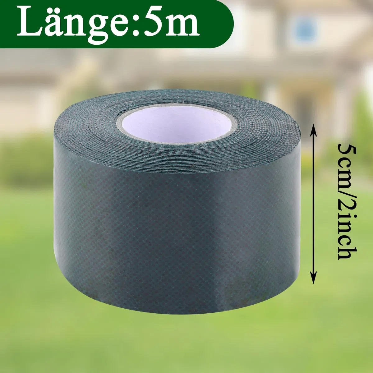 Lot de 4 rouleaux de ruban adhésif double face pour gazon artificiel - 5 cm x 5 m - Pour pelouse, prairie verte, extérieur, jardin, pelouse