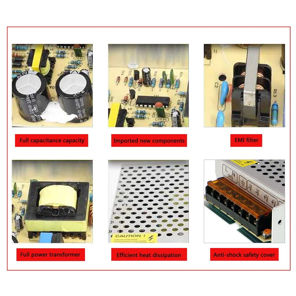 Alimentation 5V 20A 100W Transformateur AC 100-240V à DC 5V Convertisseur de Commutation pour Éclairage LED, Équipements Électroniques, Contrôle Industriel