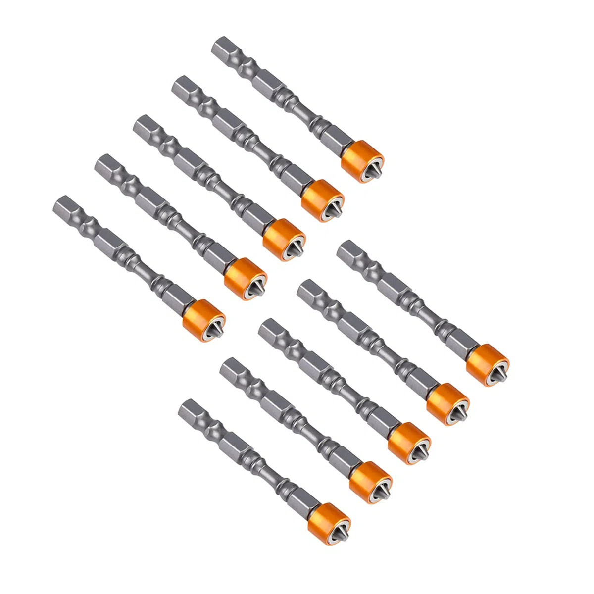 Embouts de Tournevis PH2 Tige Hexagonale Magnétique Anti-dérapant 65mm Pour Vis Pour Cloisons Sèches et Plaques de Plâtre 10pcs
