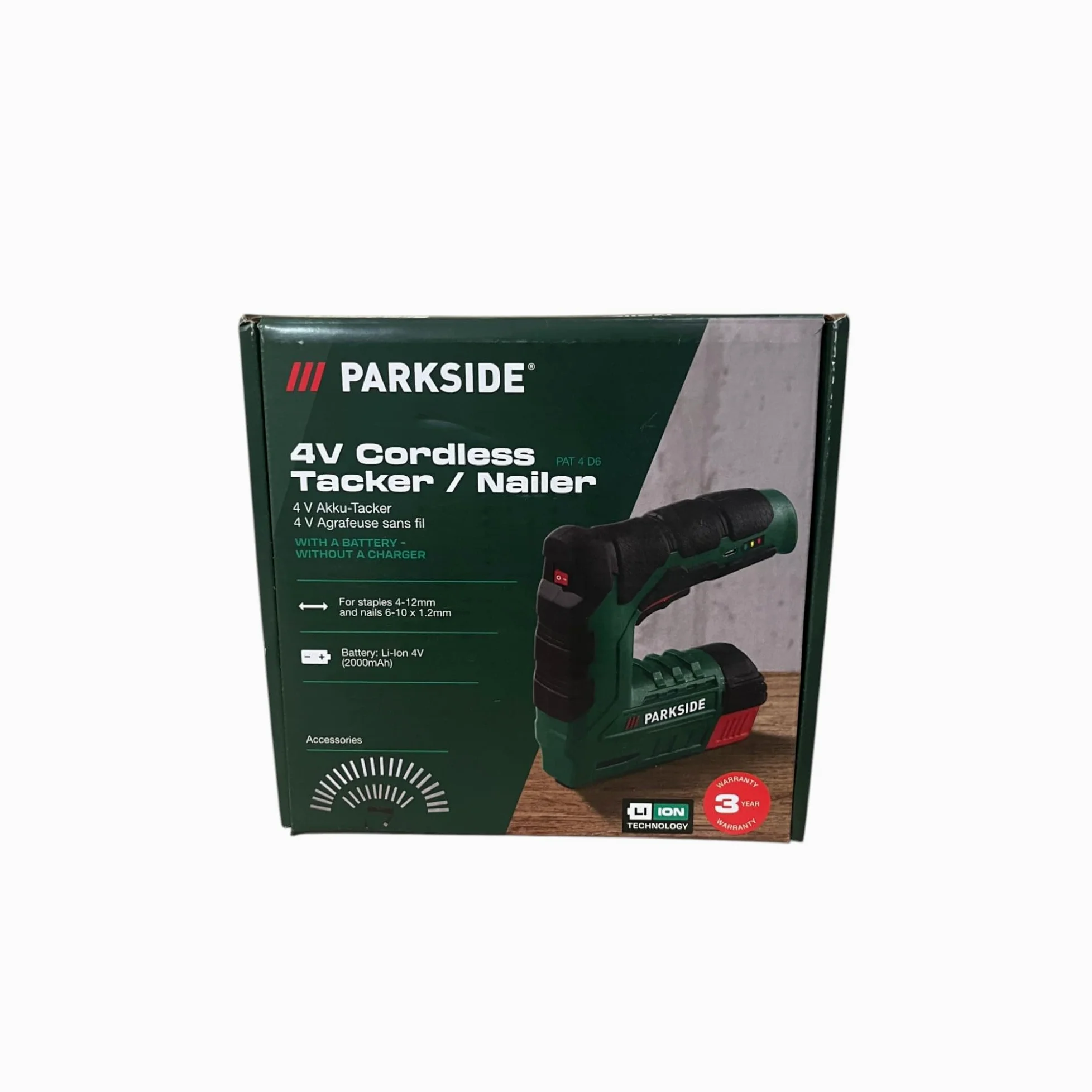 PARKSIDE PAT 4 B2 Agrafeuse électrique sans fil 4 V (1300 mAh) avec 1000 agrafes