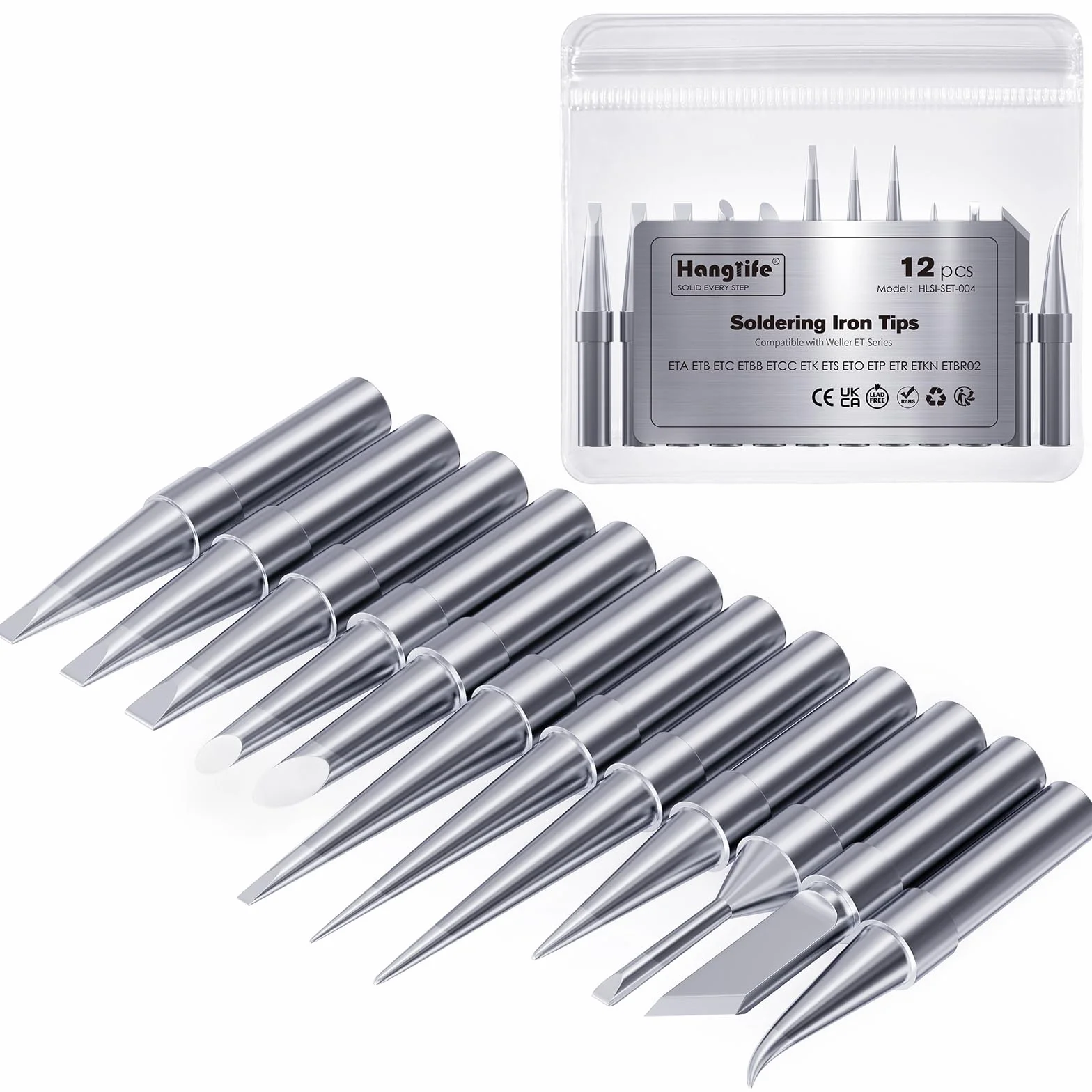 HANGLIFE ET Pointes Fer à Souder pour Weller WE1010NA WE1010EDU WES51/50 WESD51 WCC101 PES51/50 WEP70 LR21 et Stations à Souder/de Fer à Souder – Pointes de Rechange pour Équipements de Soudage Weller
