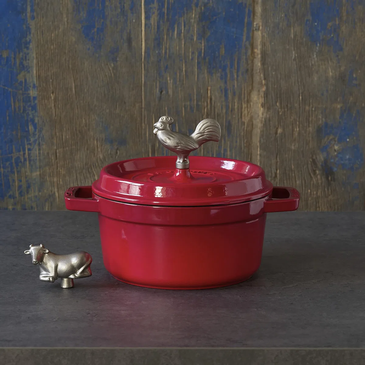 STAUB Accessoire Bouton Animal Poulet, Acier Inoxydable, 6 x 2 x 4 cm, Gris