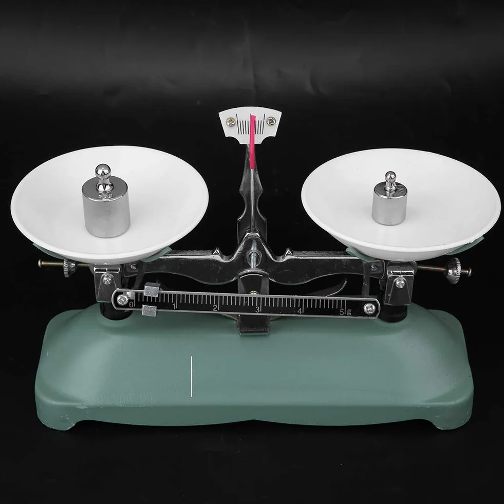 Balance Mécanique 100/500 Grammes avec Plateau de Balance Kit de Poids 10g 20g 50g 100g 200g Poids(100g)
