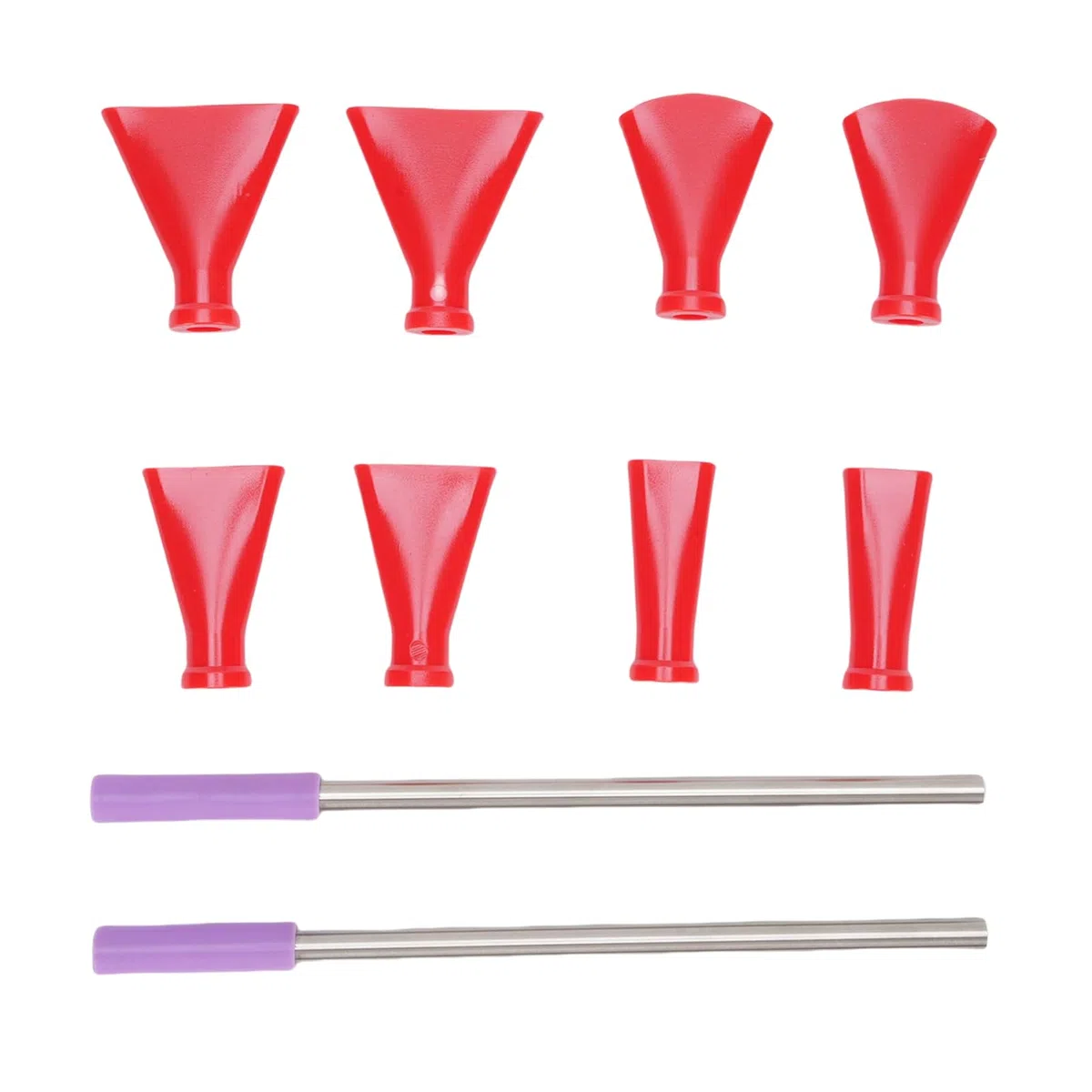 AUNMAS Buse de soufflage en acier inoxydable, Outils d'art fluide pour peinture acrylique à verser, Matériaux résistants plastique et acier, Ensemble complet 8 buses 2 pailles
