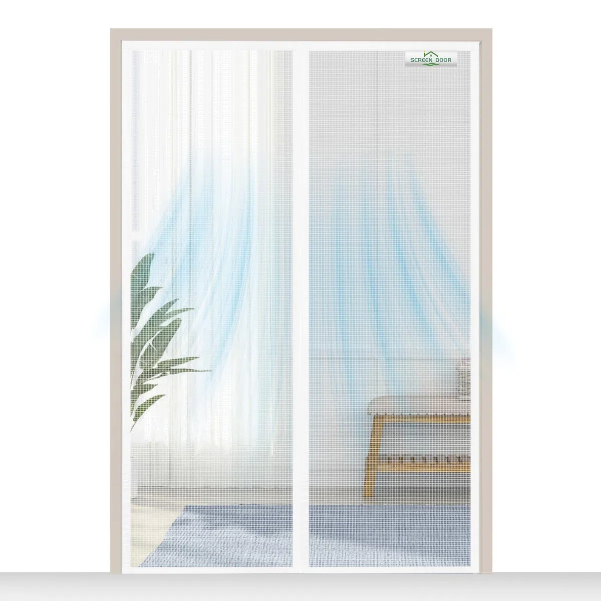 SCREEN DOOR Moustiquaire Porte Fenetre 80x120cm | Moustiquaire Haute Qualité, Protection contre les Insectes, Installation Facile – Blanc