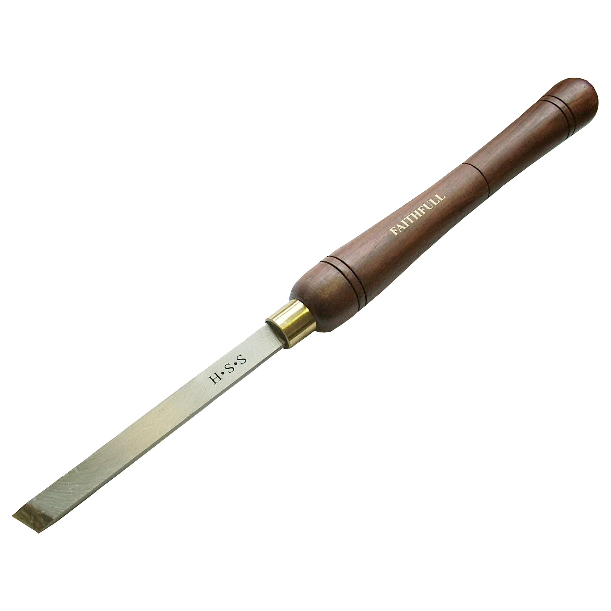 Ciseau à bois Faithfull HSS pleine longueur - 15 mm, lame inclinée, longueur 160 mm, longueur totale 410 mm - Manche en bois certifié FSC