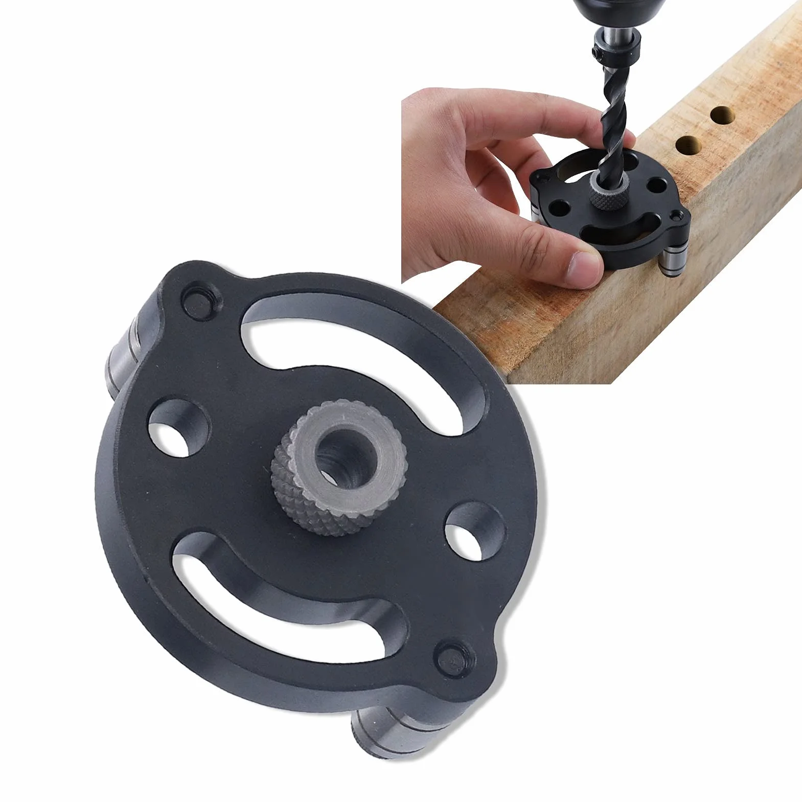 Localisateur de Perforateur pour le Travail du Bois, Bagues de Forage à 8 Trous 3/4/5/6/7/8/9/10 Mm, Positionneur de Forage de Menuiserie à Cheville Ronde en Alliage D'aluminium Vertical