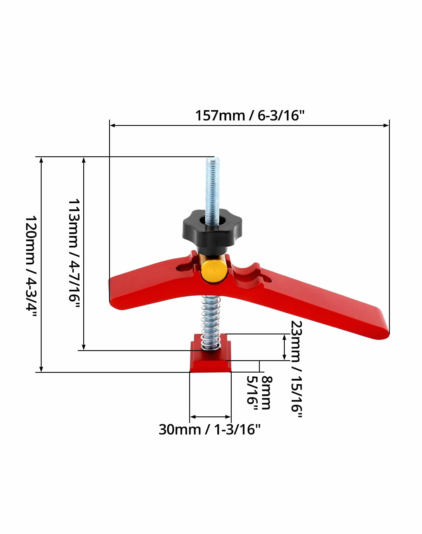 QWORK® 2PCS Serre Joint Rapide pour Système de Rails T (M8)