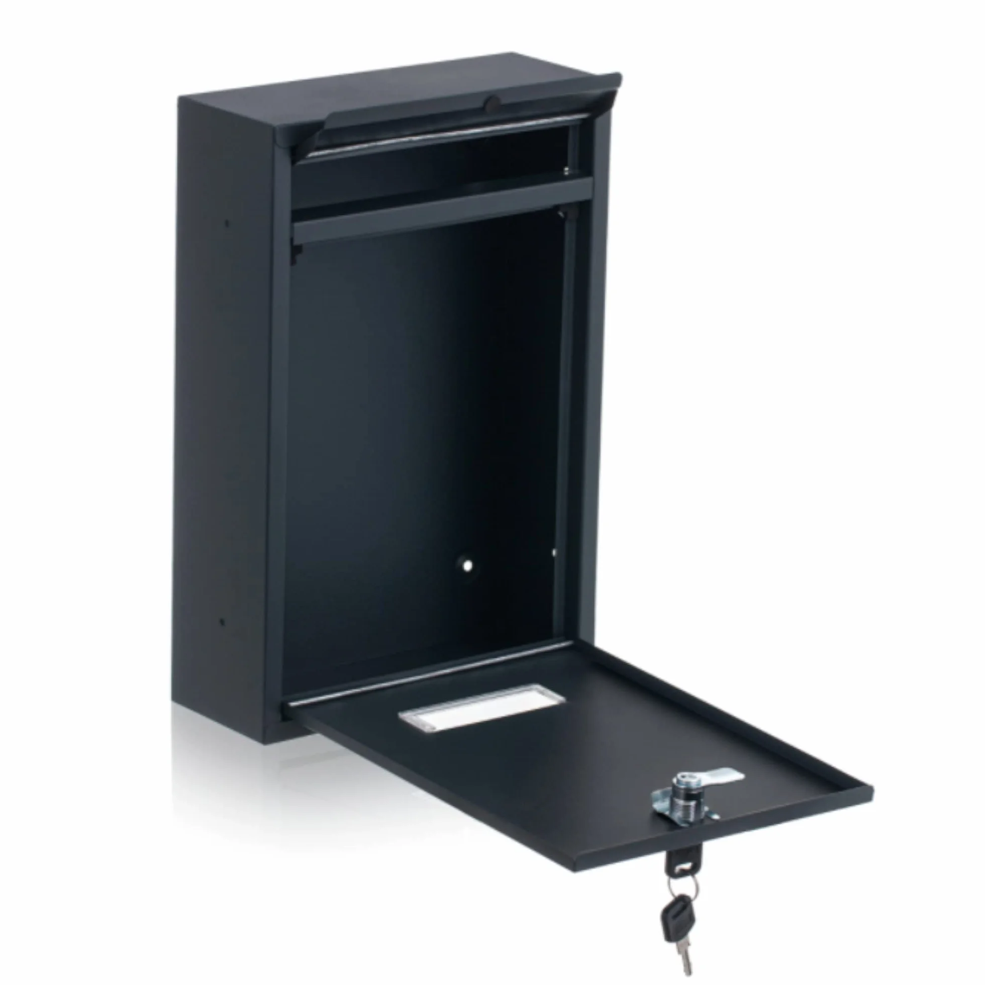 Virone Bali Boîte aux Lettres avec Plaque pour Nome en Acier Galvanisé avec Clé (Anthracite)