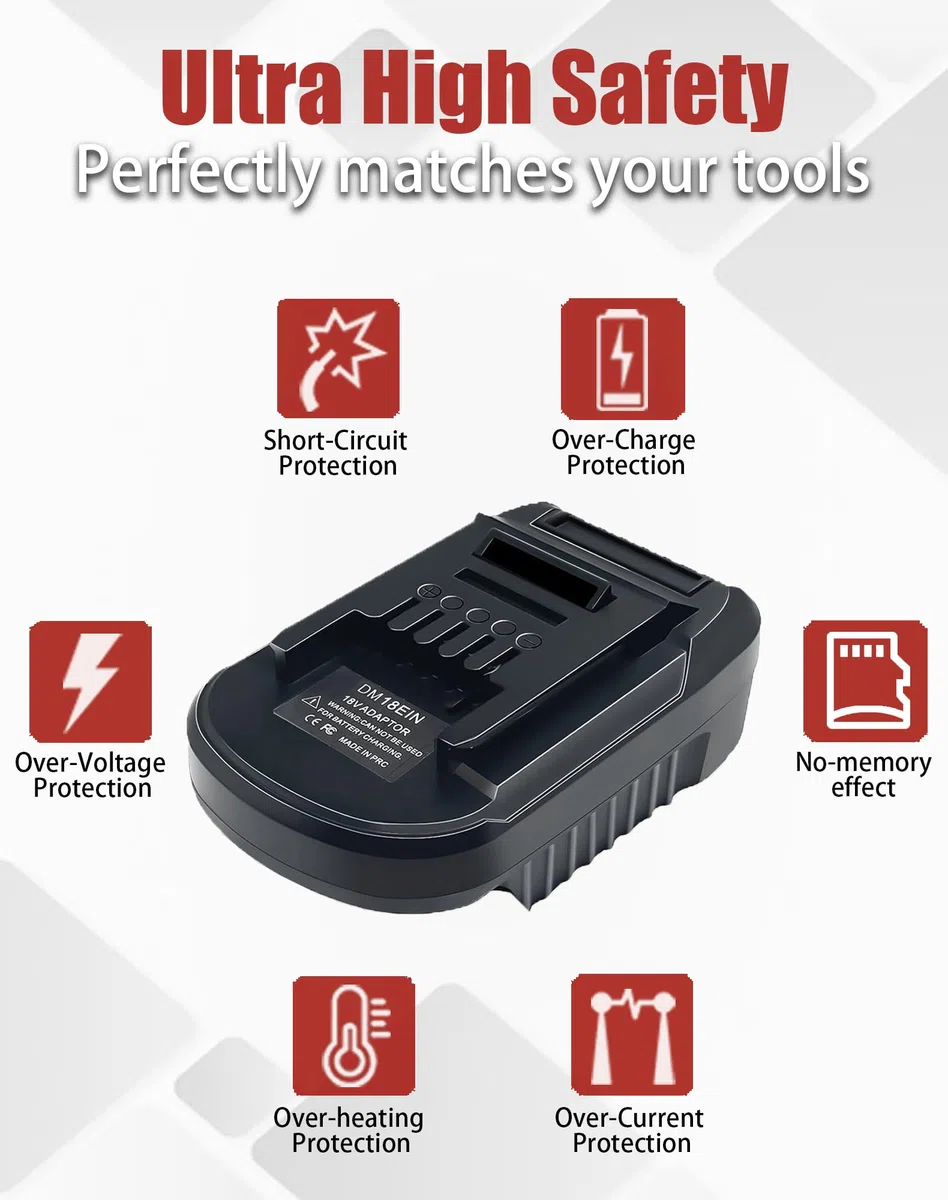 URUN Adaptateur convertisseur de batterie Dewalt pour Milwaukee Convertisseur de batterie vers outil électrique Einhell Adaptateur de batterie pour outils électriques Einhell (adaptateur DM18EIN