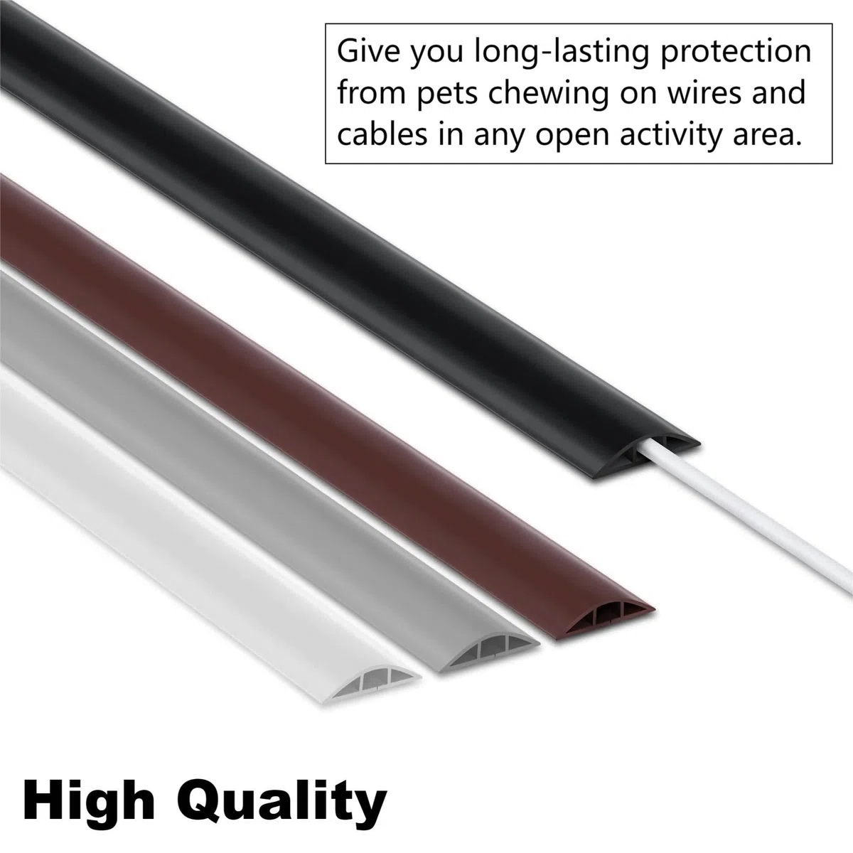 Passe Cable Sol Autocollante Flexible - 3 m x 30 mm x 10 mm, Cachez et Protégez les Câbles, pour la maison, le bureau, l'école, l'entrepôt (3 m, gris)