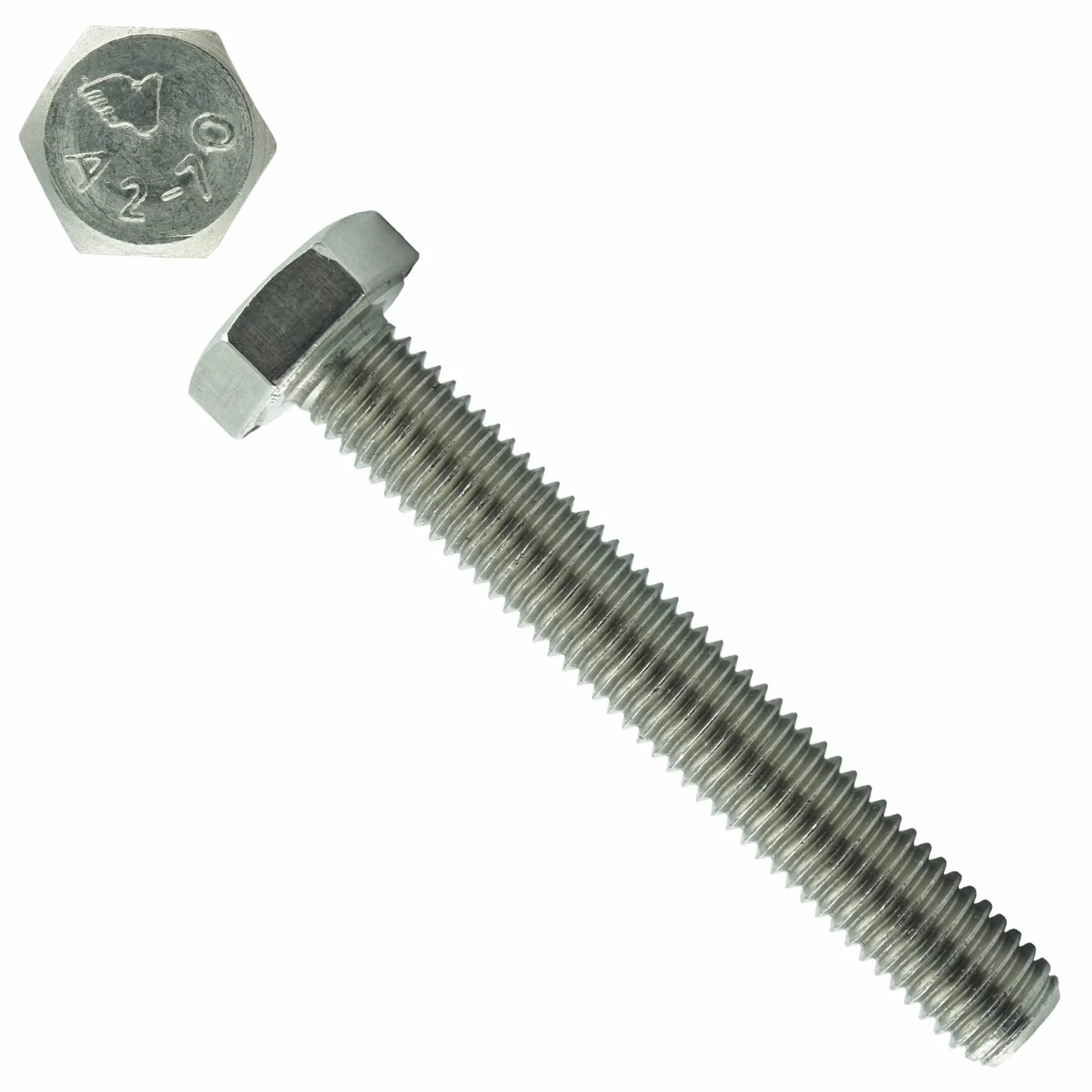Vis à tête hexagonale - Filetage complet - M16 x 40 mm (10 pièces) - DIN 933 - ISO 4017 - Vis hexagonales - Vis filetées - Vis de machine - Vis en acier inoxydable VA A2 V2A