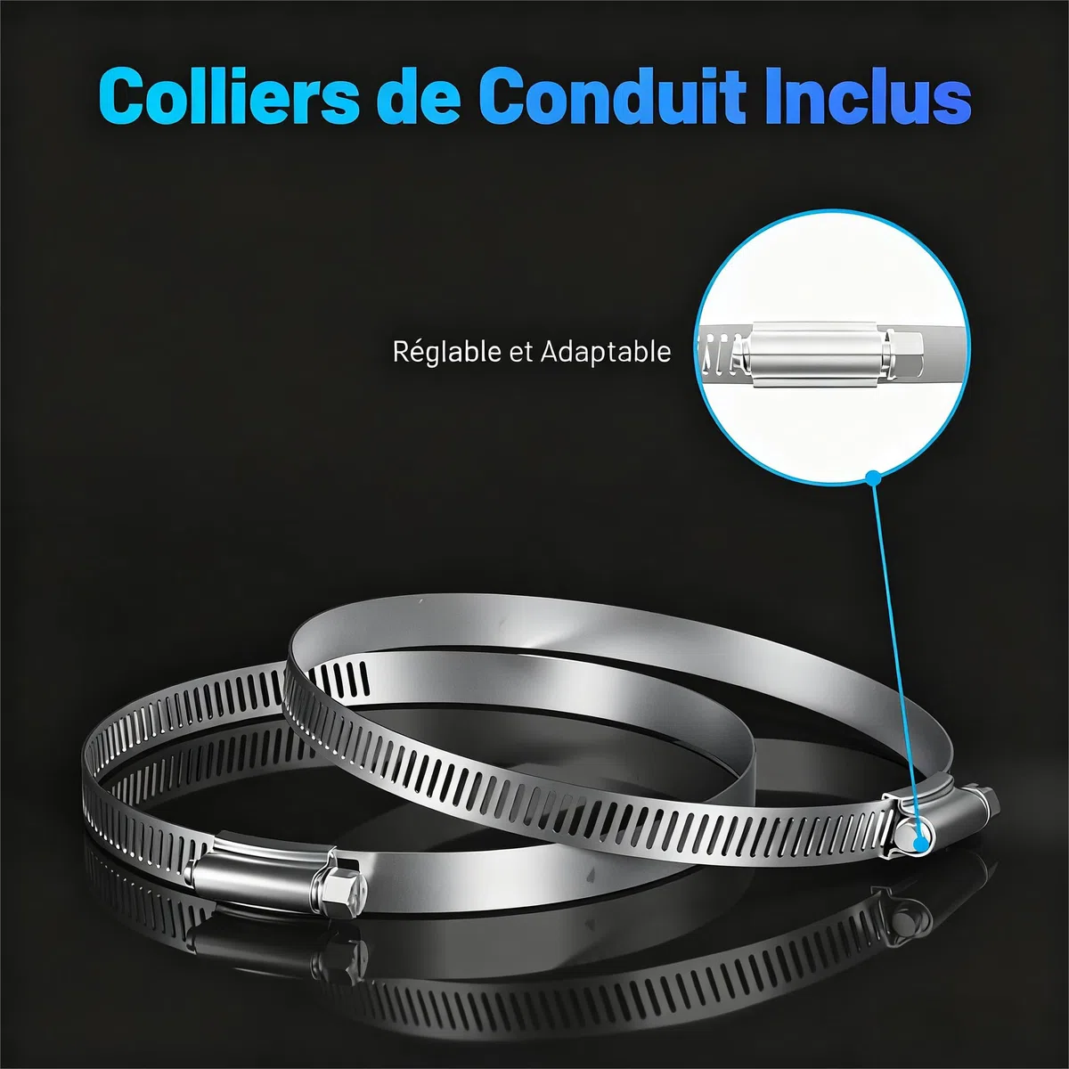 Gaine Antidéchirure 150mm x 3m, 5 Couches Isolantes, Réduction du Bruit, Isolation Thermique, Longueur Réglable, Sans Odeur, avec Colliers - Idéal pour Ventilation et VMC, Noir