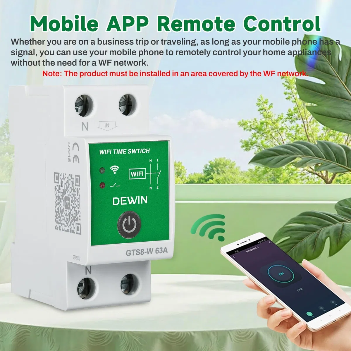 Minuteur WiFi Intelligente, 2P 63A 220V Minuterie Programmable WiFi Rail DIN Horloge Modulaire Connectée WiFi Compatible avec Le contrôle à Distance Via l'app Tuya