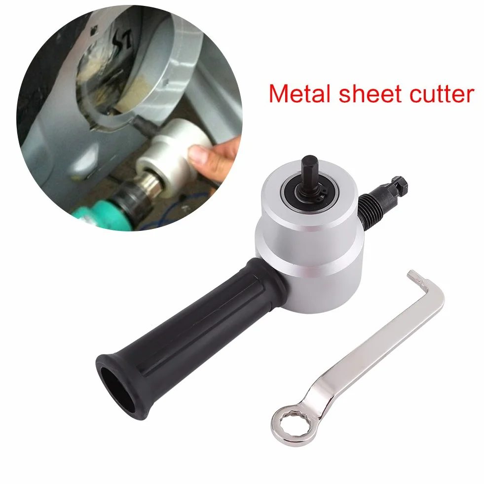 Coupeur de Tôle à Double Tête, Outil de Grignoteuse en Métal Blechknabber Accessoire de Perceuse électrique Kit D'outils de Coupe de Grignoteuse