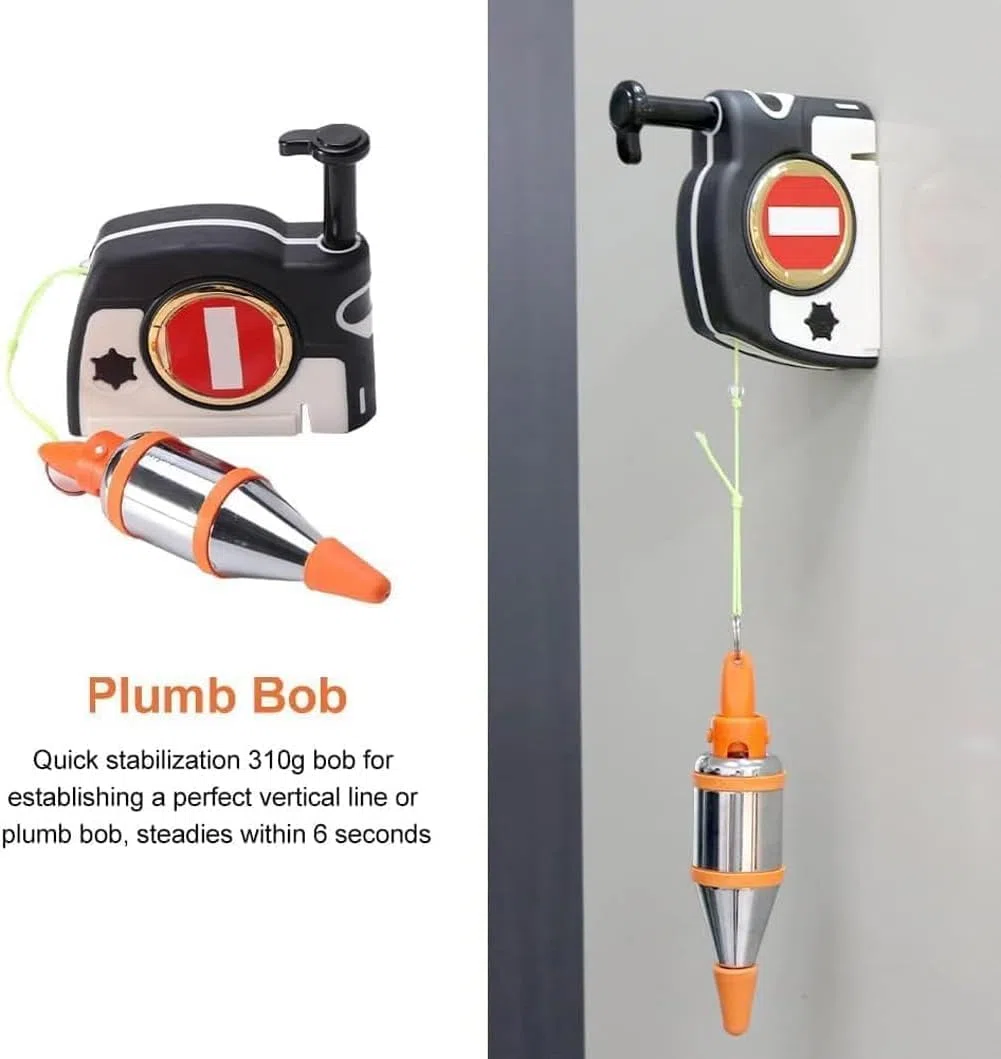 Fils À Plomb Magnétiques 4.5M, 11Oz(310G) Plumb-Rite Magnétique Avec Cordon de 4,5M/14,7Pi À Enroulement Automatique, pour Les Travaux de Construction, La Menuiserie, La Construction de Murs
