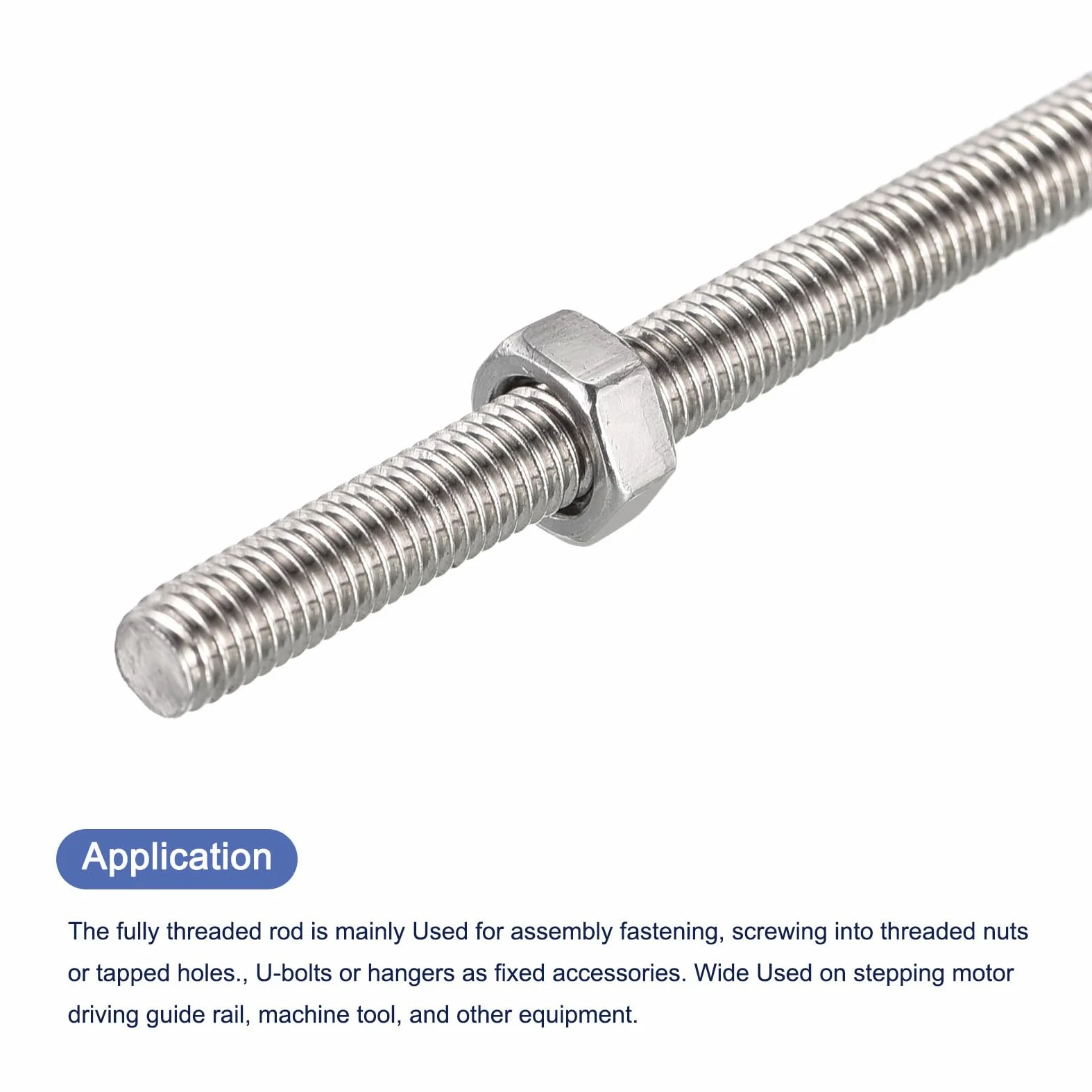 QUARKZMAN 12 Pcs M5 x 250mm Entièrement Fileté Tige avec 12 Pcs Hex Écrous, 0,8 mm Filetage Pas 304 Inox Acier Droite Main Fileté Tiges Barre Goujons