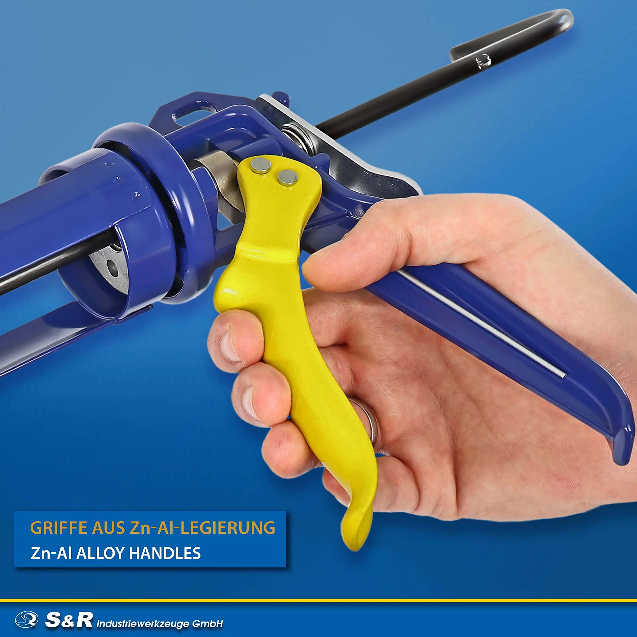 S&R Pistolet à Cartouche Silicone Professionel en Métal. Pour Cartouches de Silicone jusqu'à 310ml, Transmission de force 18:1