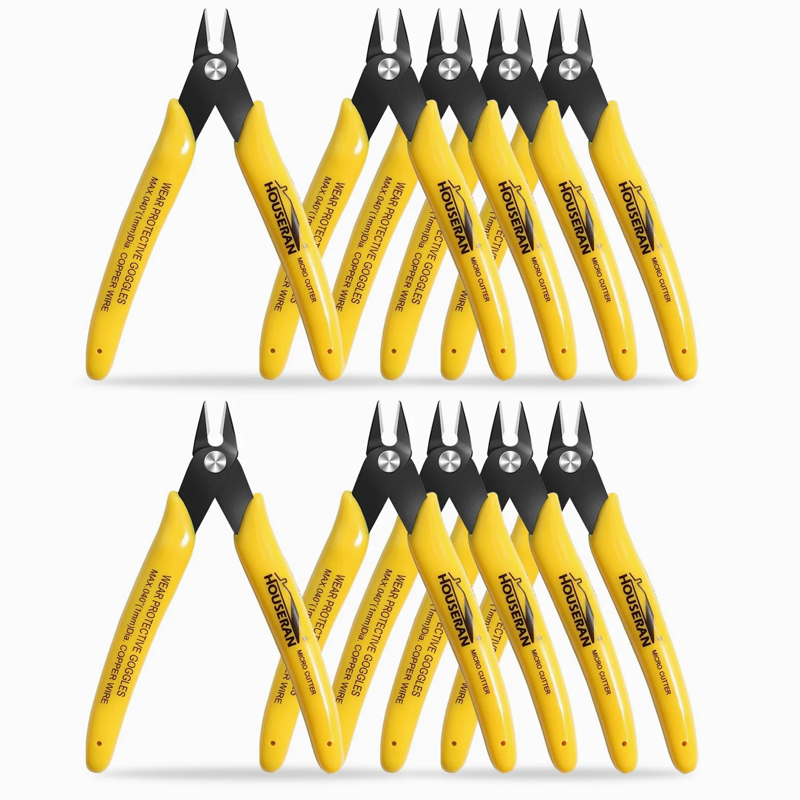 Lot de 10 micro-pinces coupantes affleurantes de 12,7 cm avec ressort, pince coupante latérale, mini coupe-fil pour la fabrication de bijoux, modèles en plastique, attaches zippées, appareils
