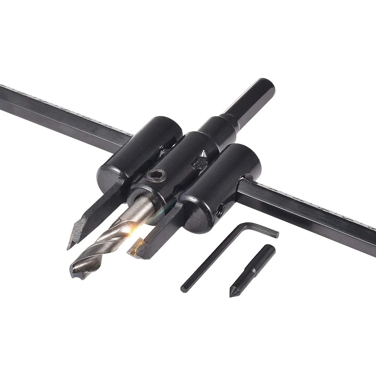 KATUR Scie à trous réglable Kit de mèches pour trous circulaires 30mm à 300mm, mèches de scie à bois pour cloisons sèches, coupe ronde, outils de bricolage pour le travail du bois